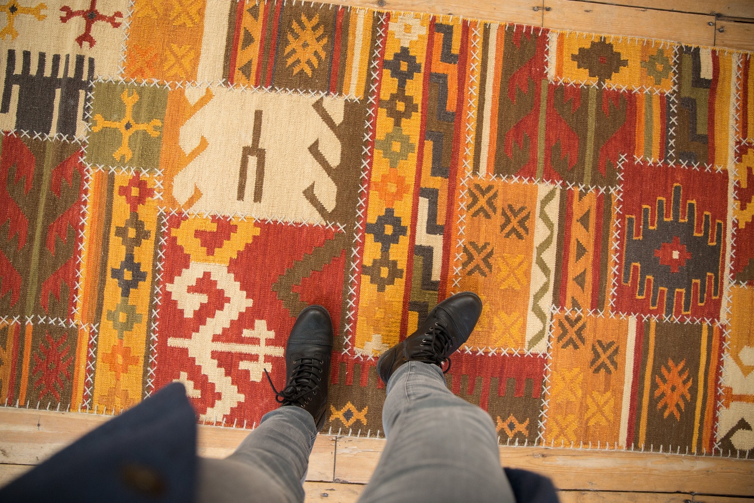 3x11.5 New Patchwork Kilim Rug Runner - Image 2