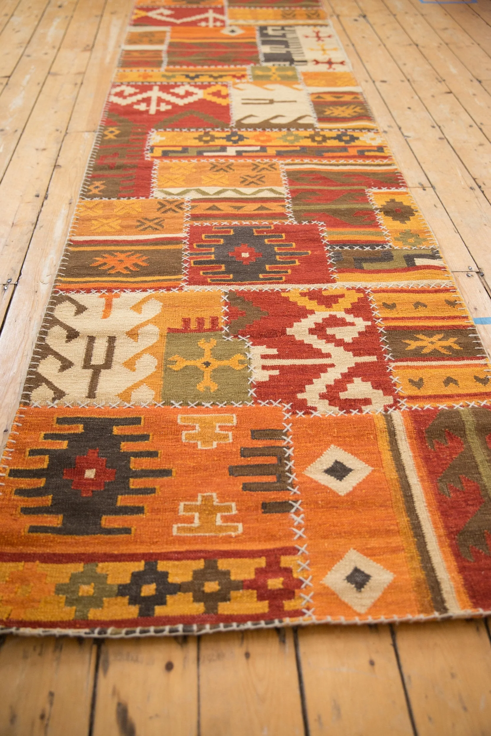 3x11.5 New Patchwork Kilim Rug Runner - Image 3