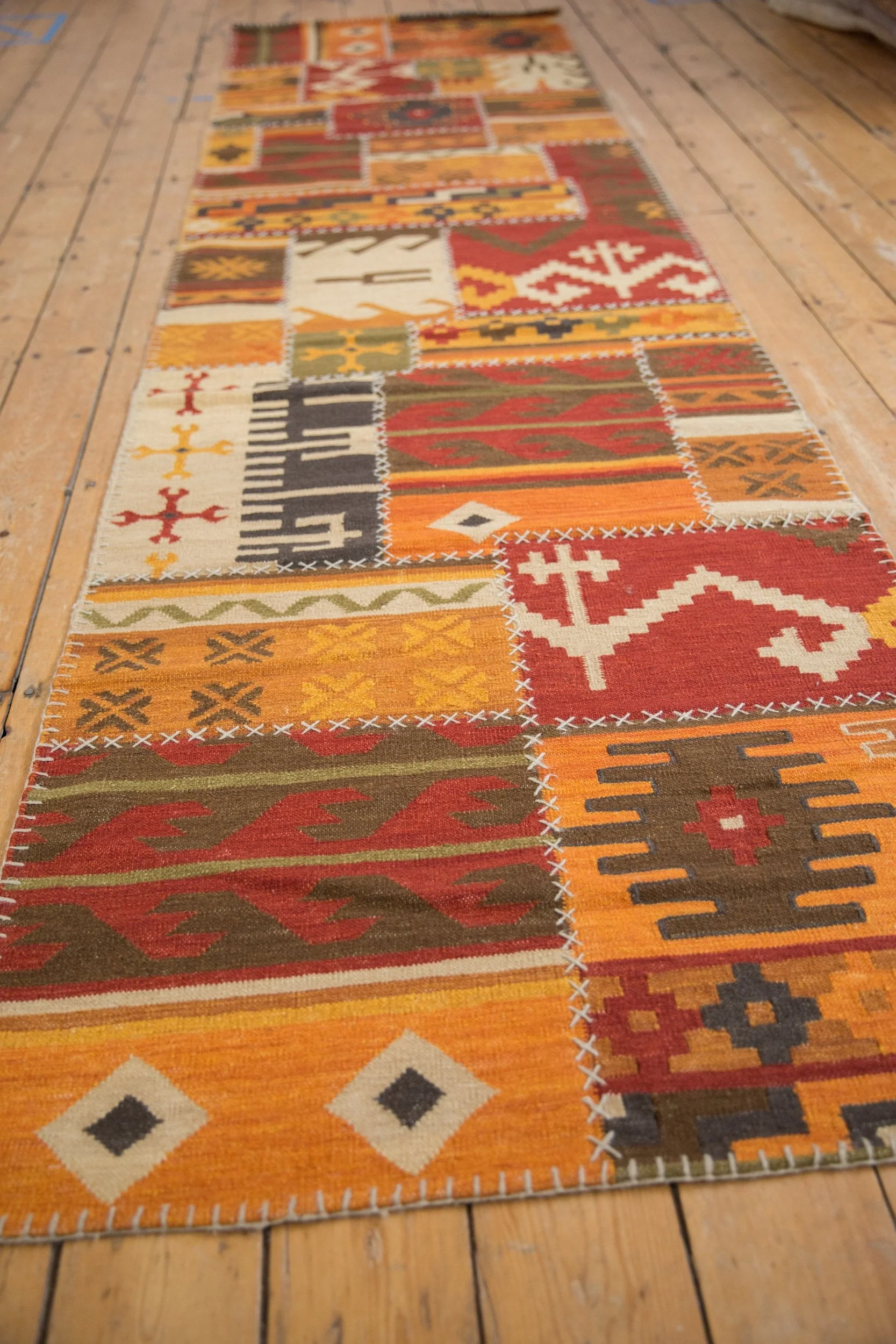 3x11.5 New Patchwork Kilim Rug Runner - Image 7
