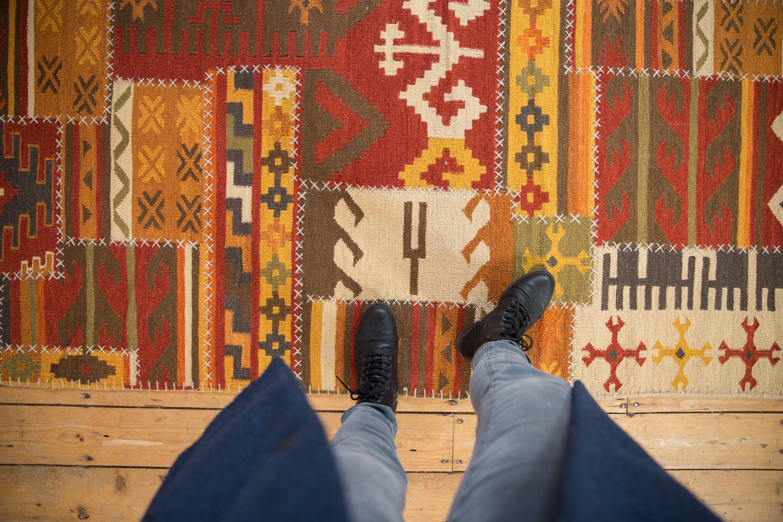 3x11.5 New Patchwork Kilim Rug Runner - Image 2