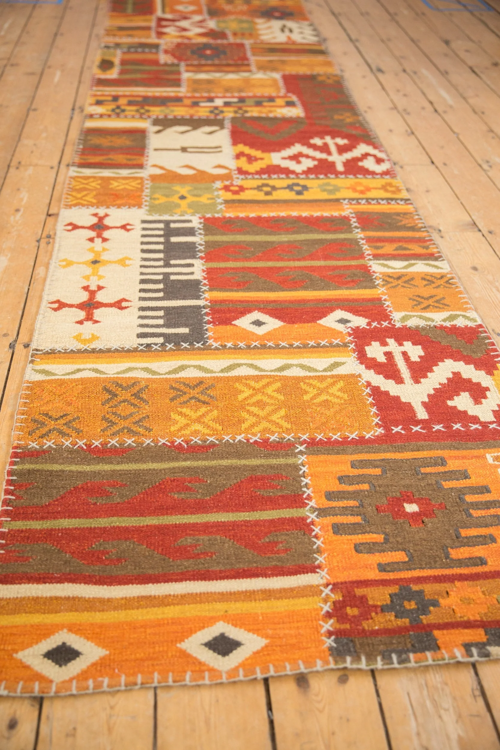3x11.5 New Patchwork Kilim Rug Runner - Image 3