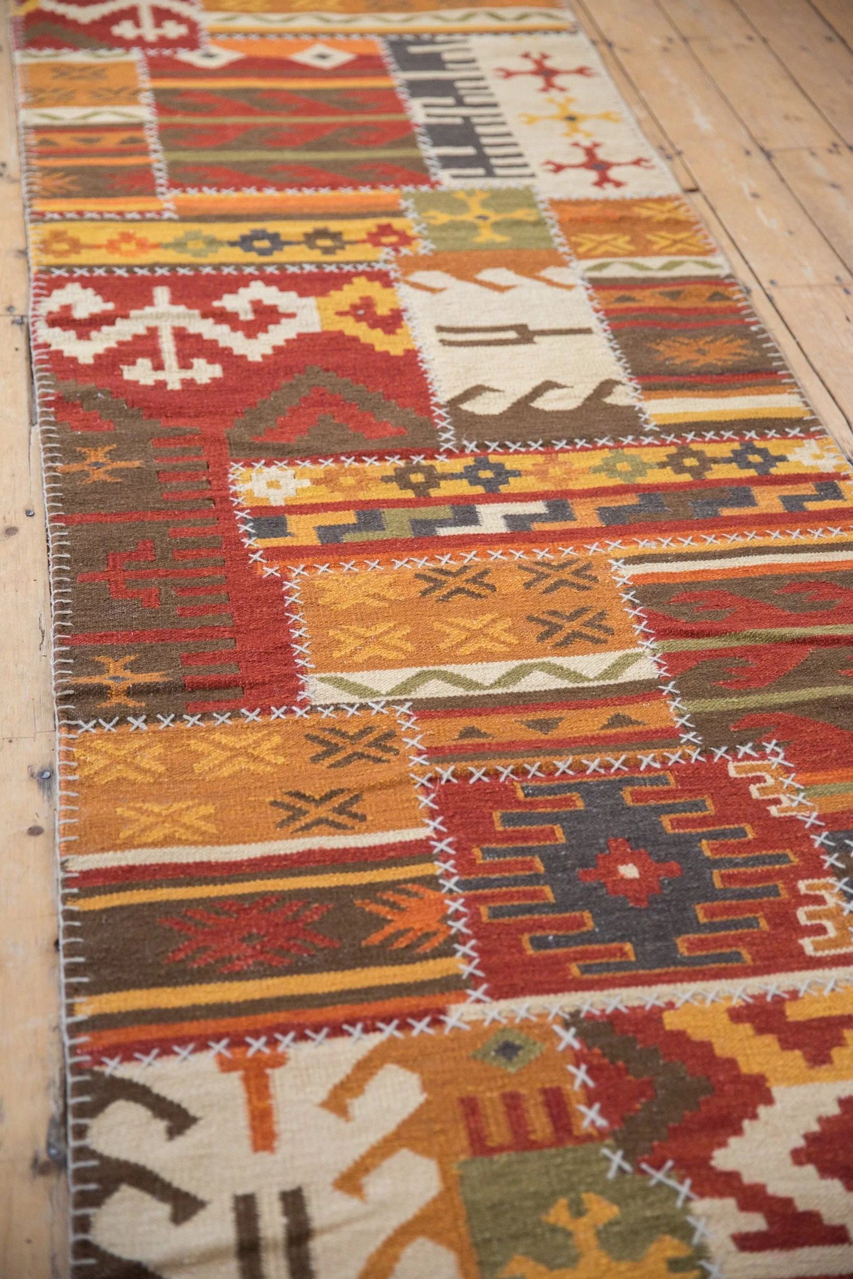 3x11.5 New Patchwork Kilim Rug Runner - Image 7