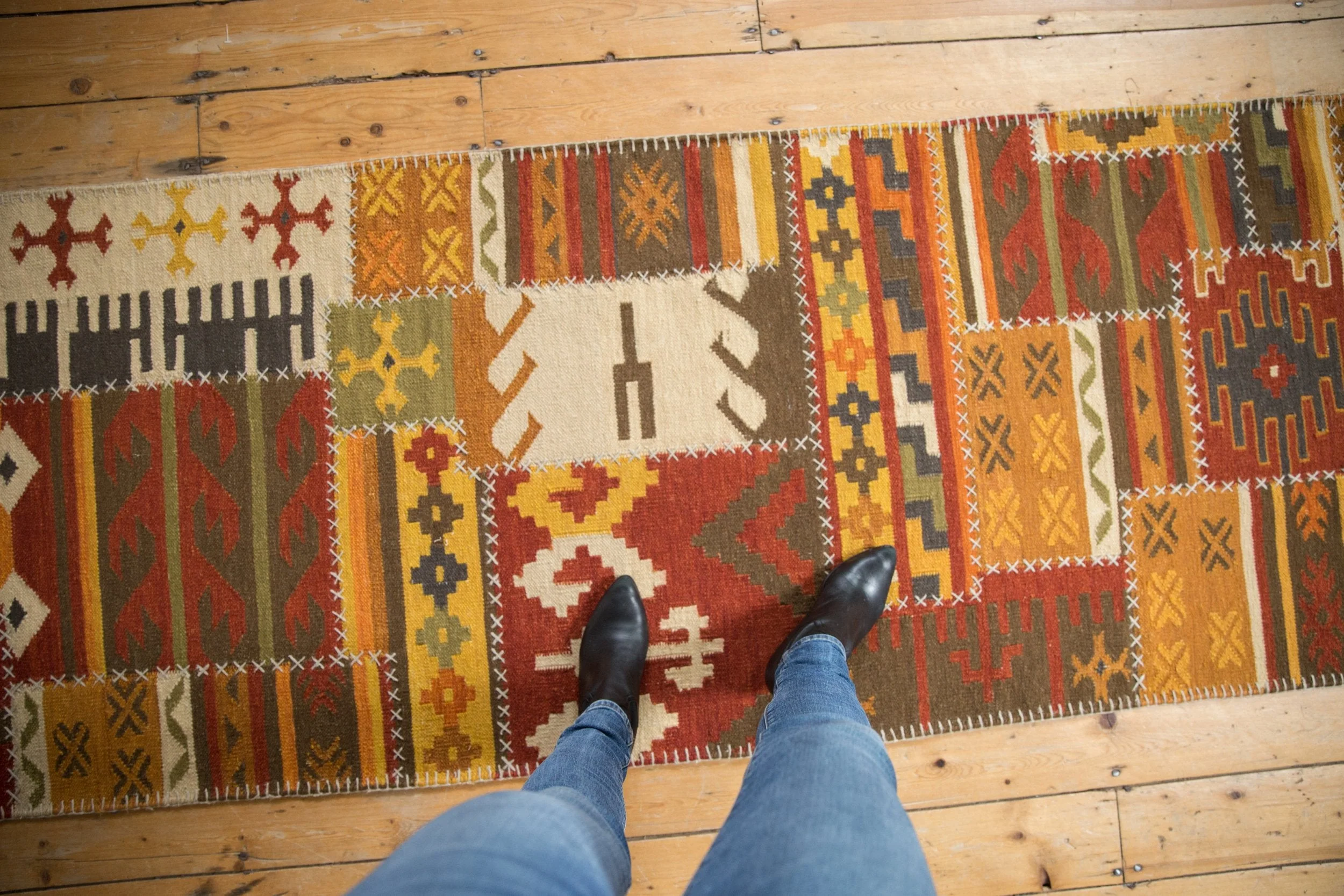 3x11.5 New Patchwork Kilim Rug Runner - Image 2