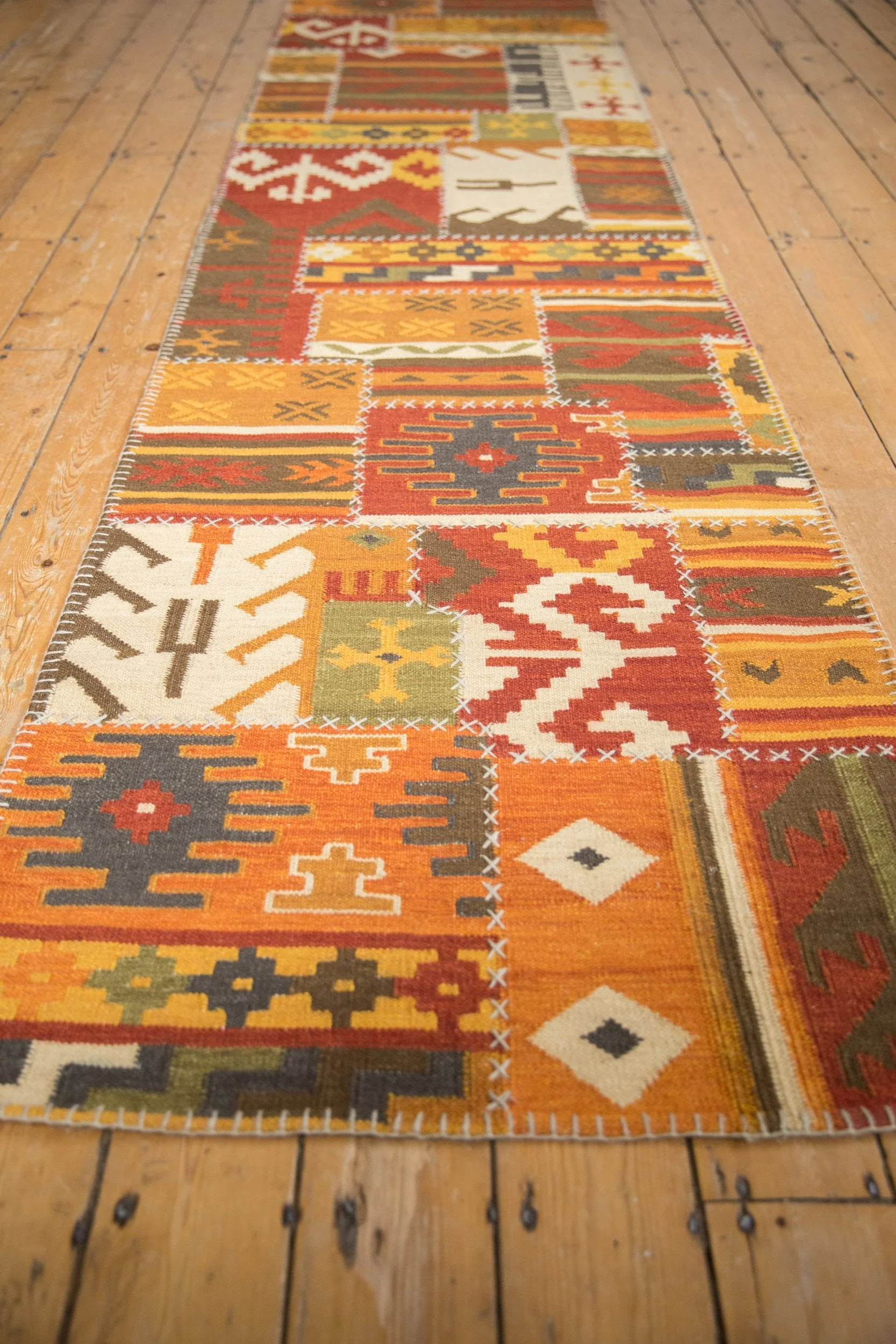 3x11.5 New Patchwork Kilim Rug Runner - Image 3