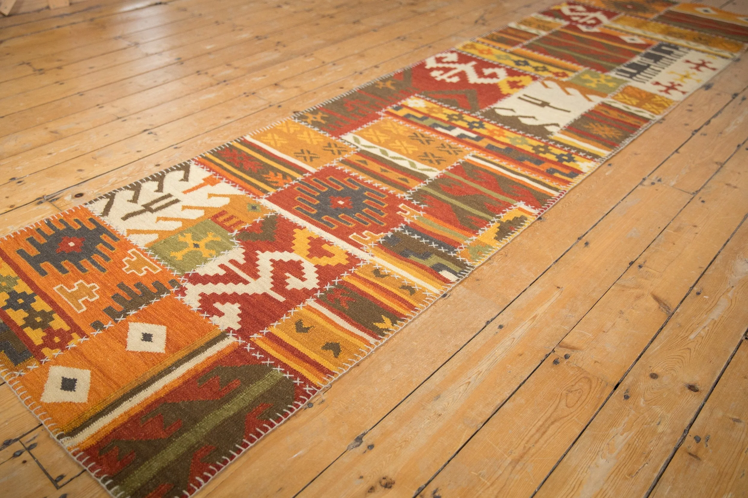 3x11.5 New Patchwork Kilim Rug Runner - Image 4