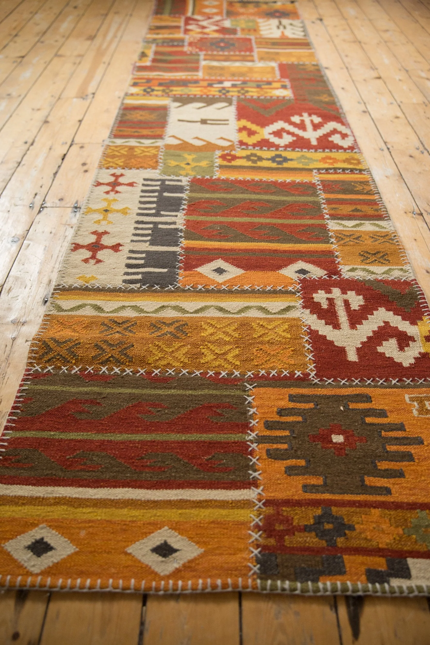 3x11.5 New Patchwork Kilim Rug Runner - Image 8