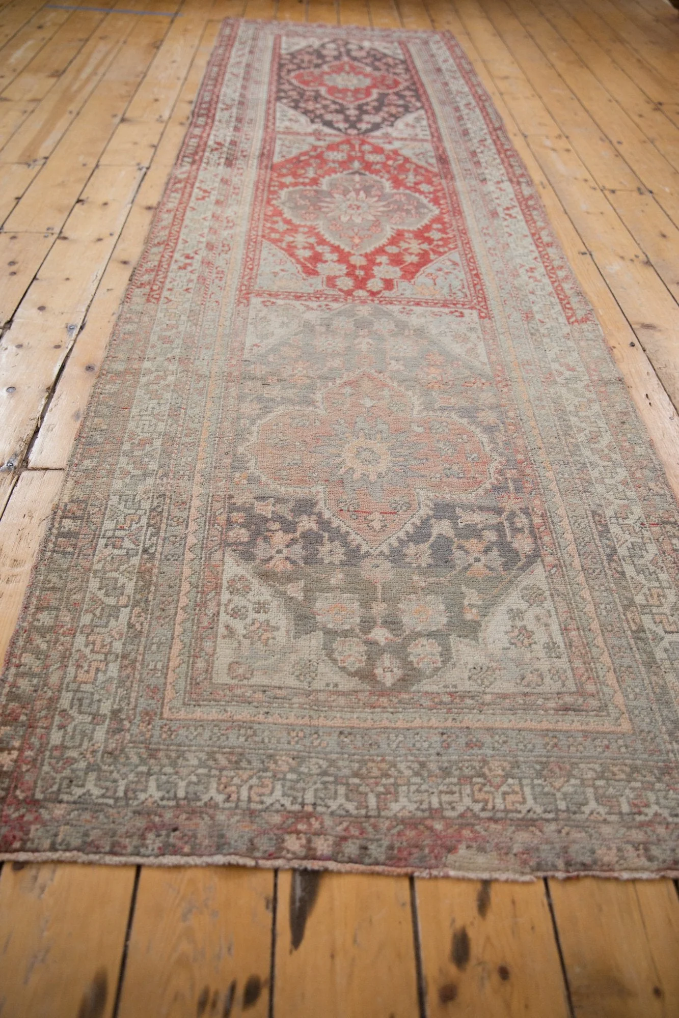3x11.5 Vintage Distressed Anatolian Rug Runner - Image 3