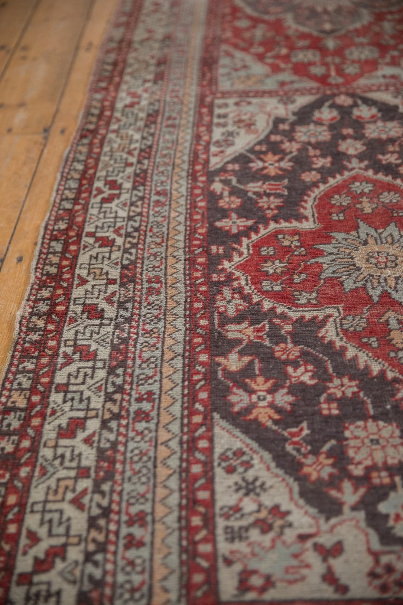 3x11.5 Vintage Distressed Anatolian Rug Runner - Image 9