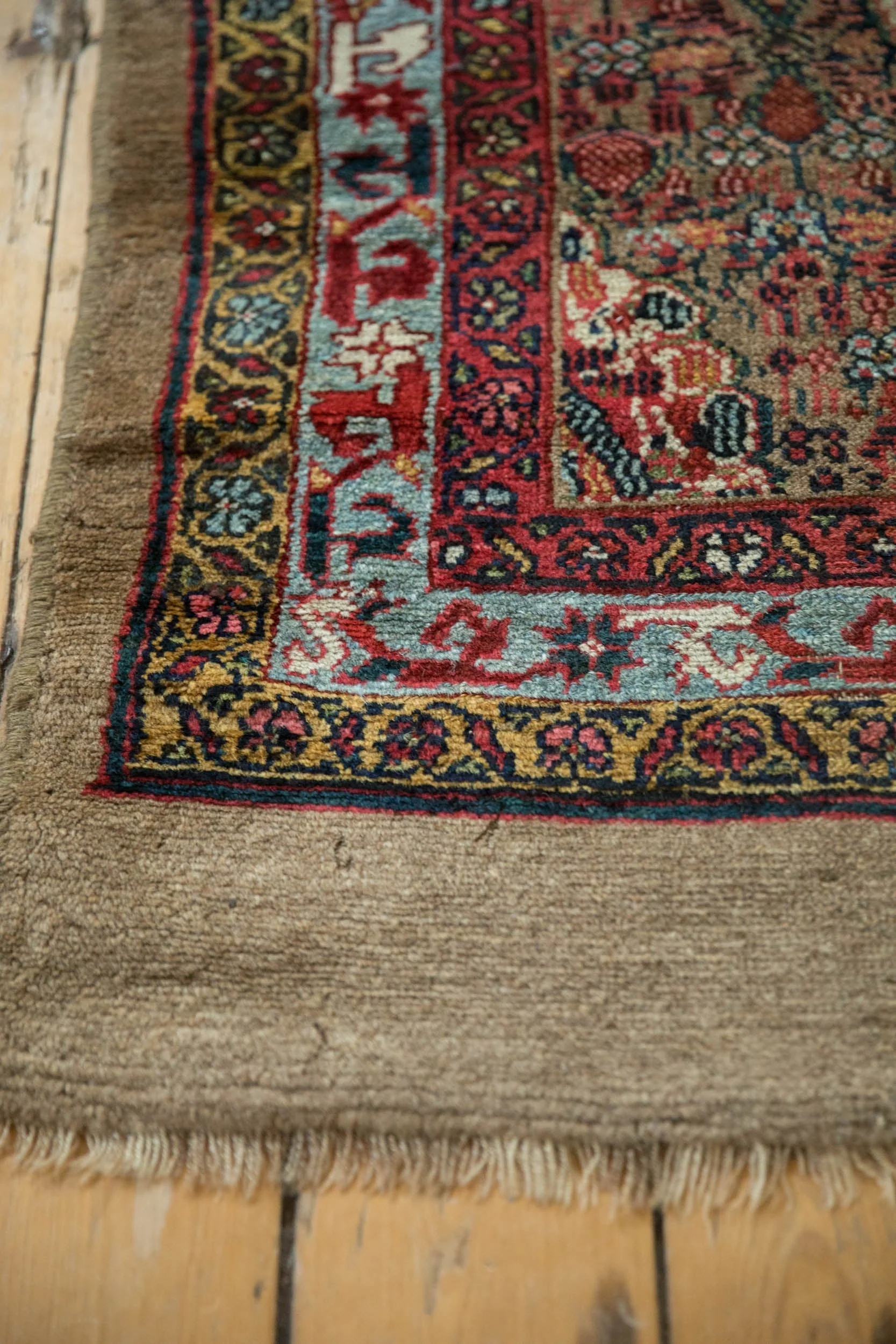 3x12.5 Antique Camel Hair Serab Rug Runner - Image 10