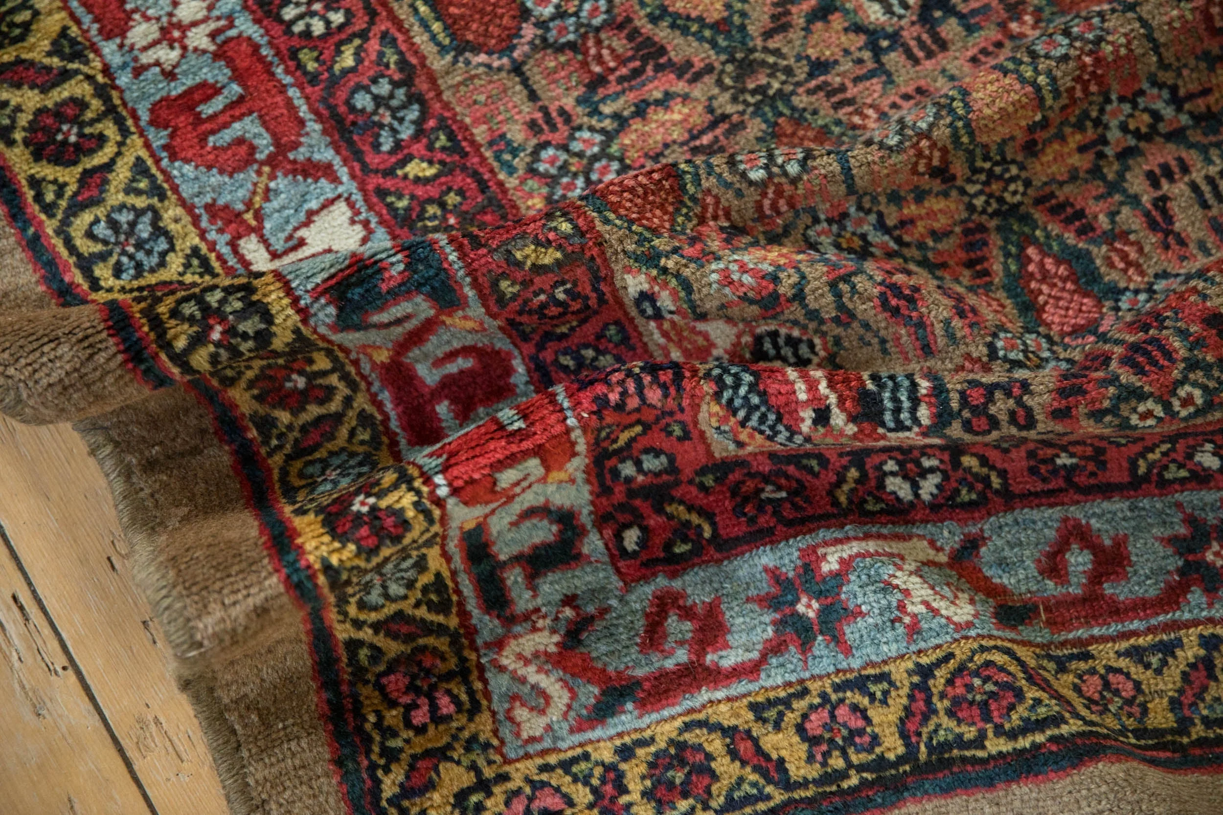 3x12.5 Antique Camel Hair Serab Rug Runner - Image 12