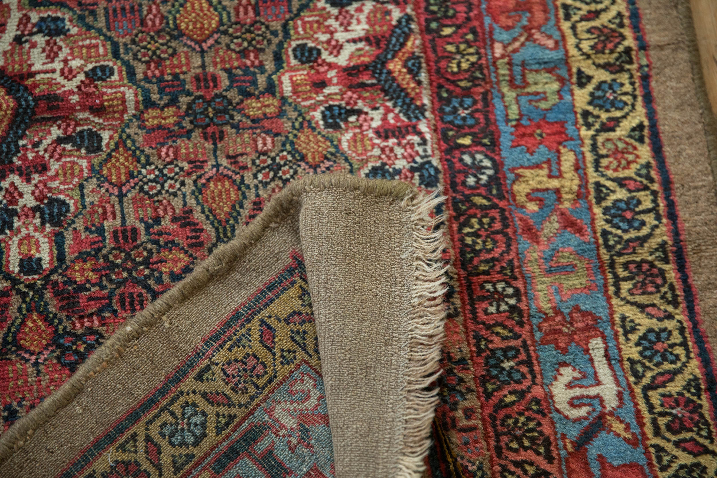 3x12.5 Antique Camel Hair Serab Rug Runner - Image 13