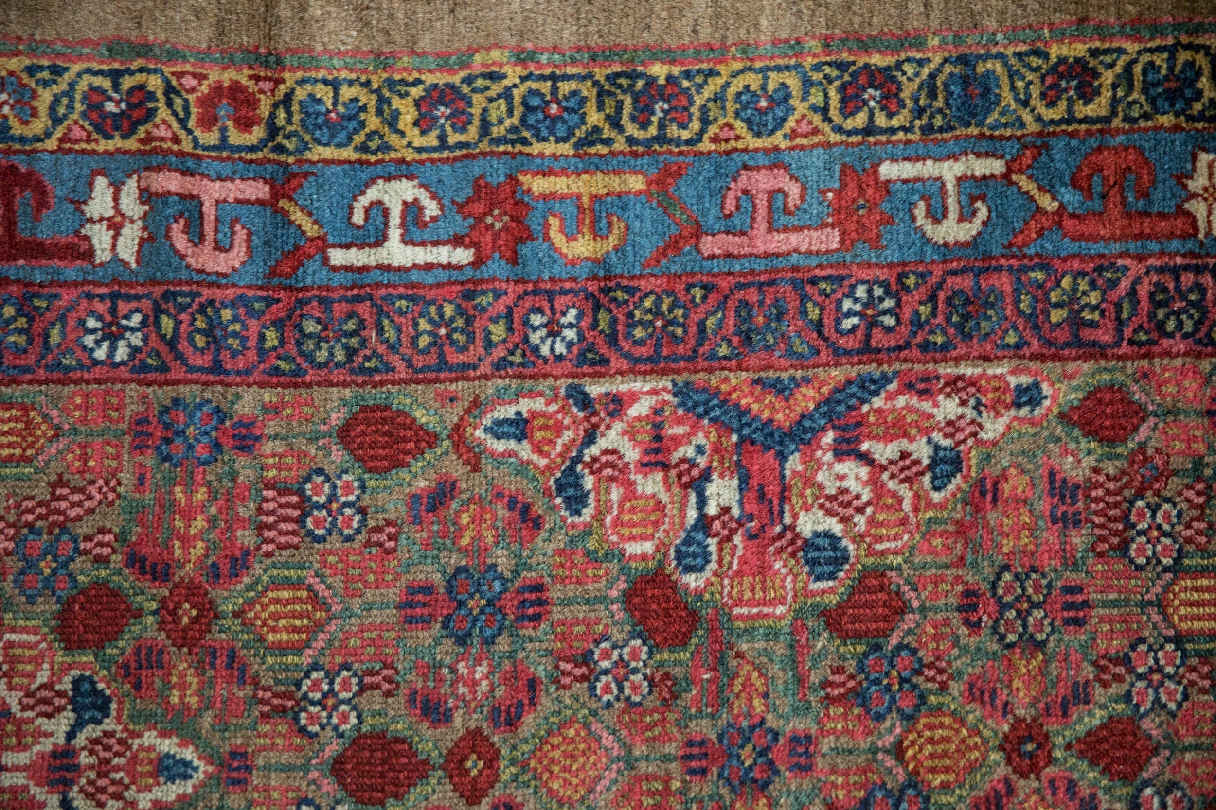 3x12.5 Antique Camel Hair Serab Rug Runner - Image 3