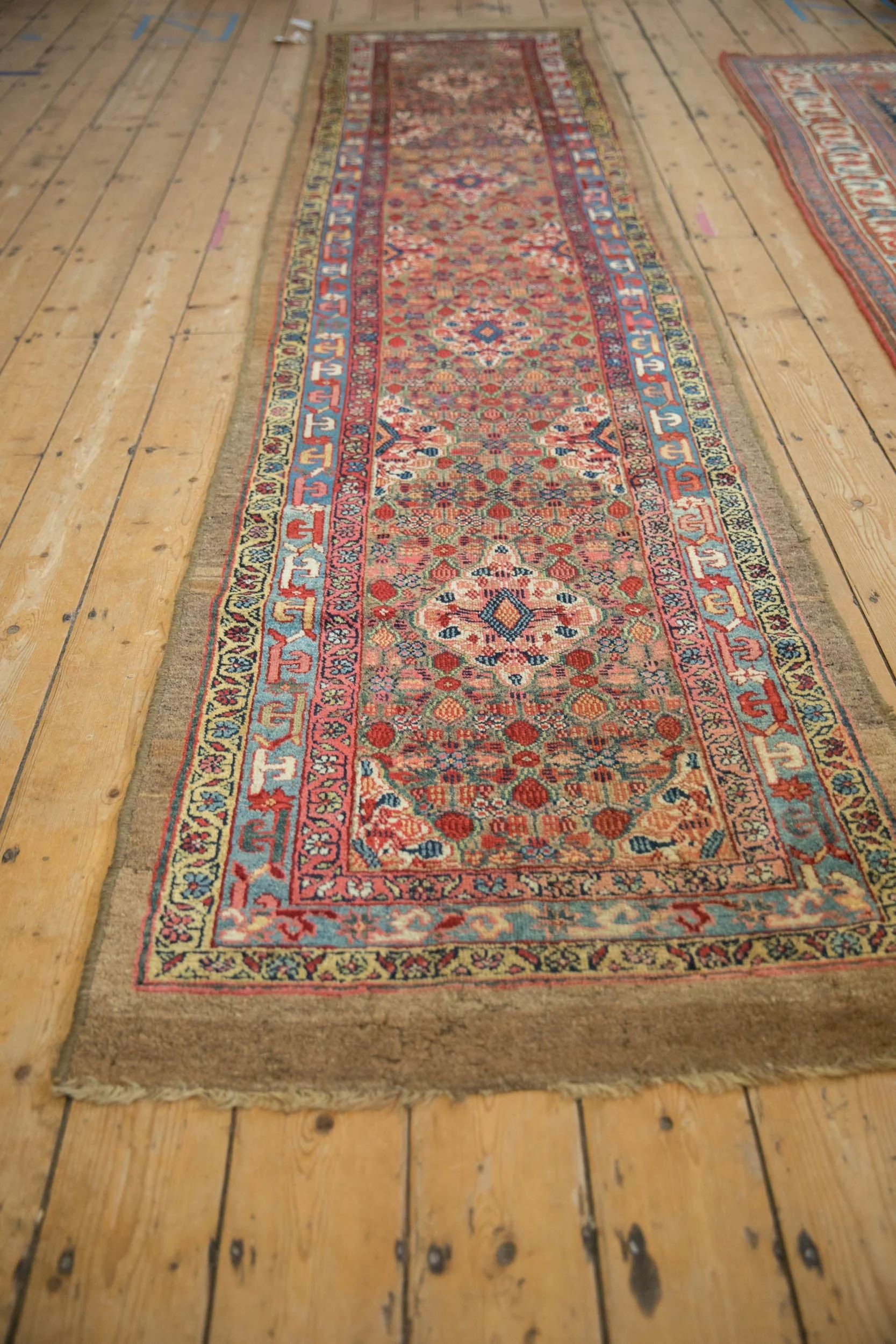 3x12.5 Antique Camel Hair Serab Rug Runner - Image 4
