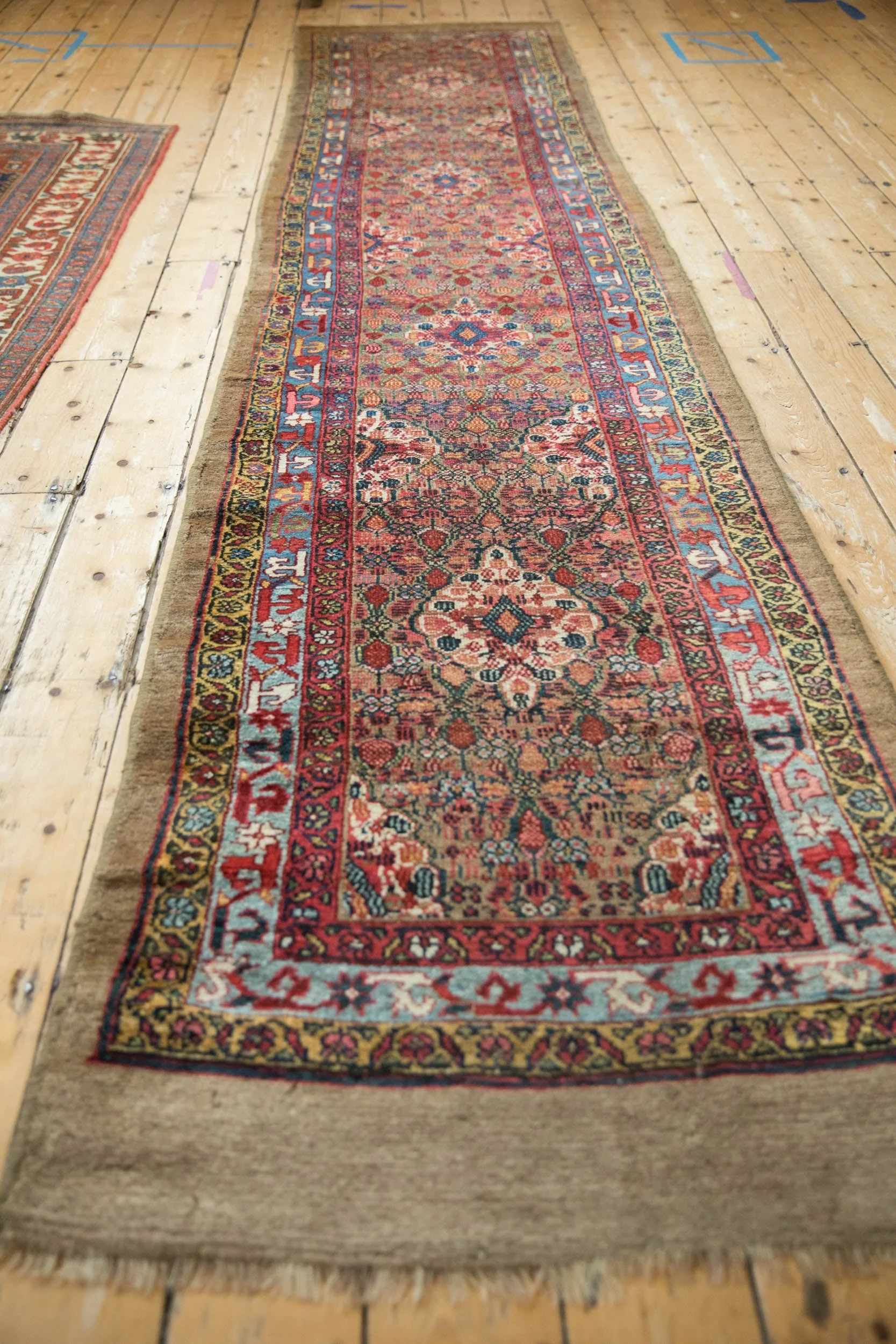3x12.5 Antique Camel Hair Serab Rug Runner - Image 9