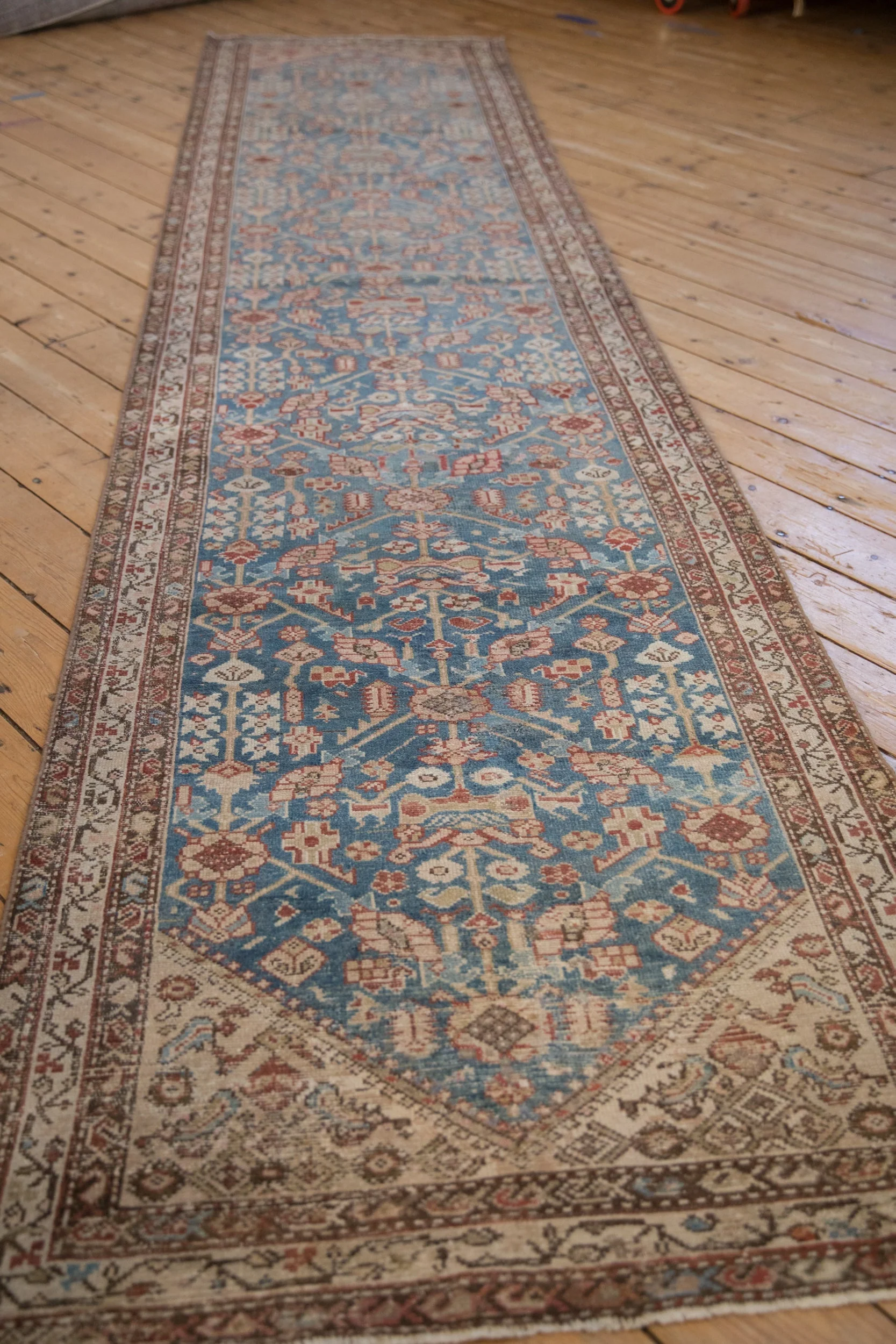 3x13.5 Antique Distressed Malayer Rug Runner - Image 4