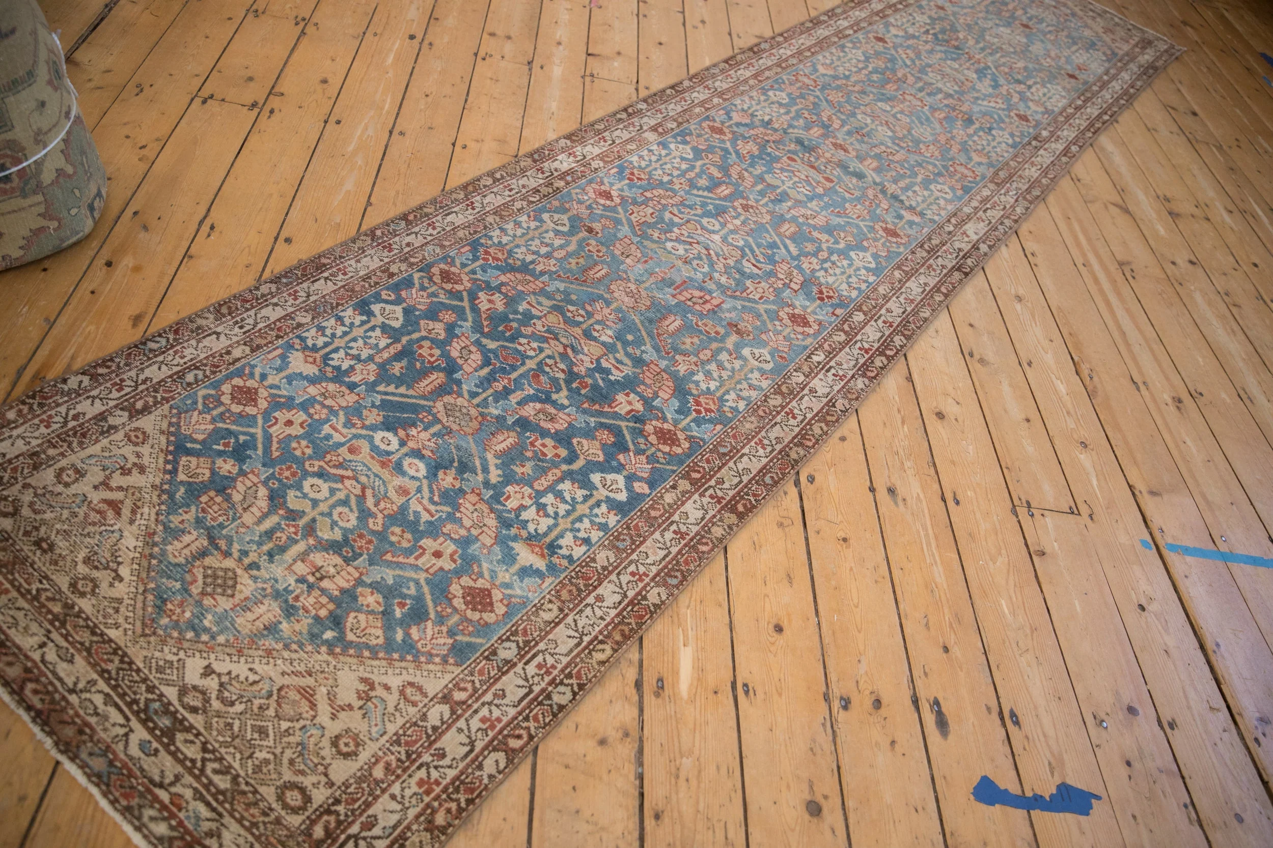 3x13.5 Antique Distressed Malayer Rug Runner - Image 6