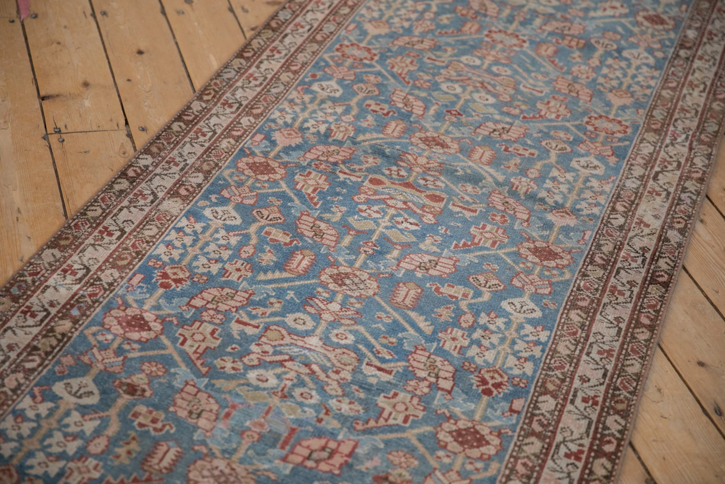 3x13.5 Antique Distressed Malayer Rug Runner - Image 7