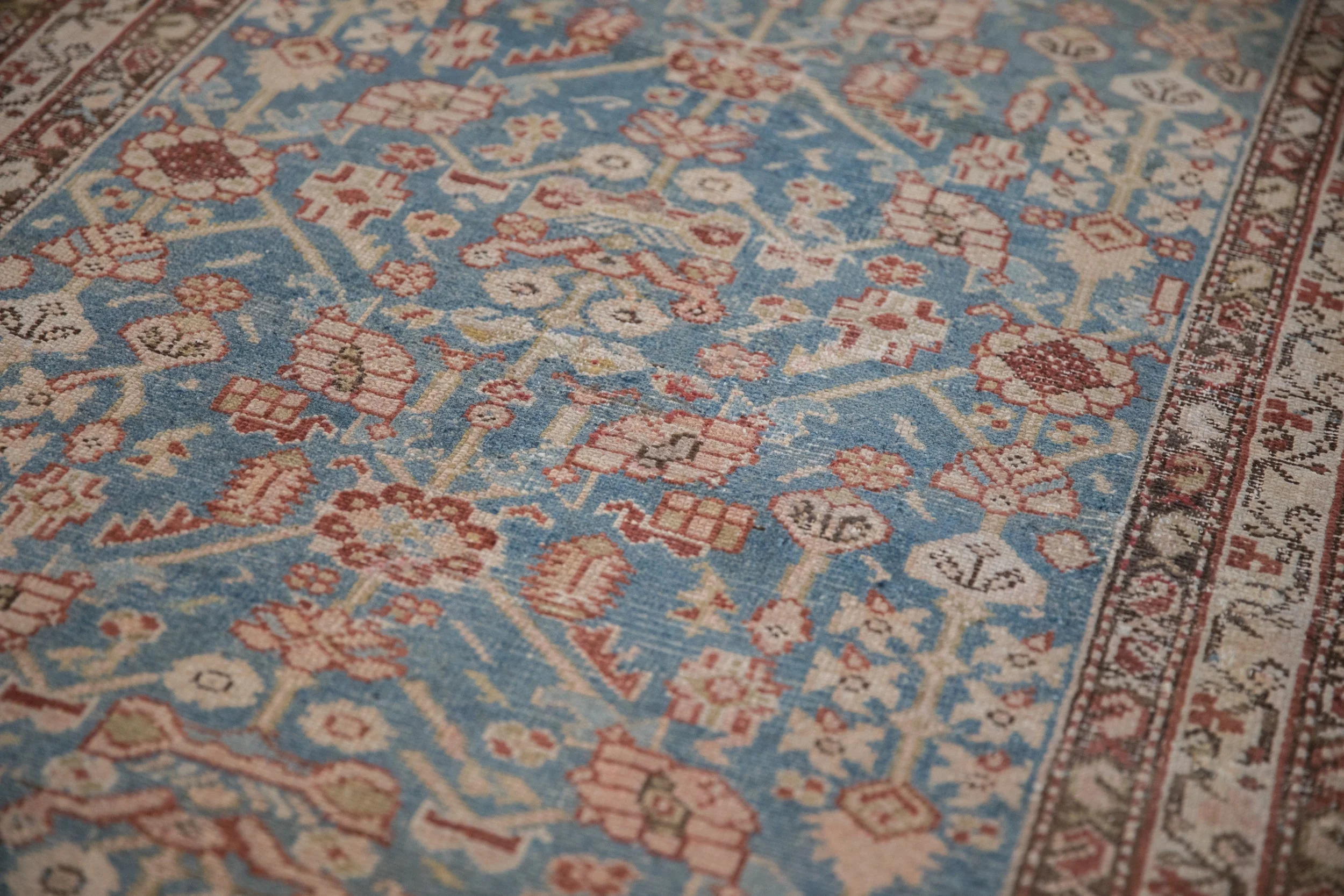 3x13.5 Antique Distressed Malayer Rug Runner - Image 8