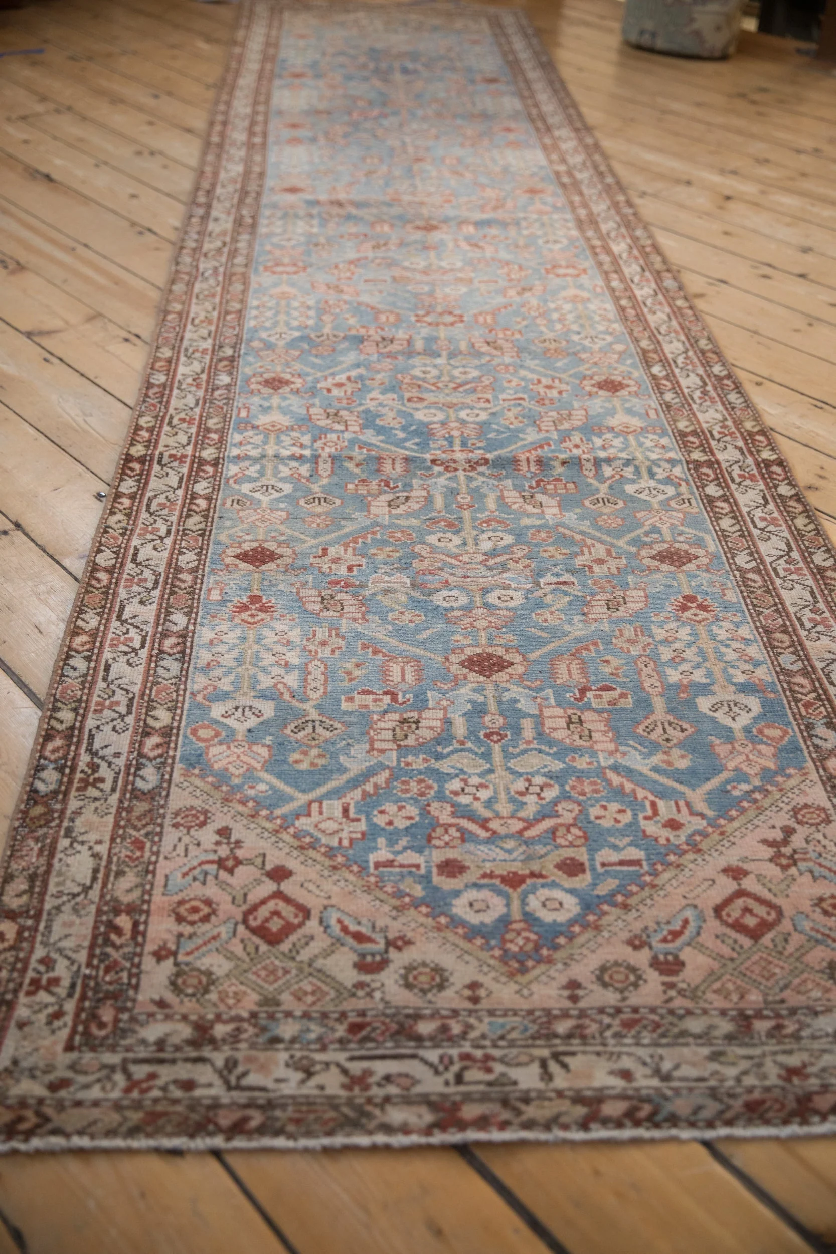 3x13.5 Antique Distressed Malayer Rug Runner - Image 9