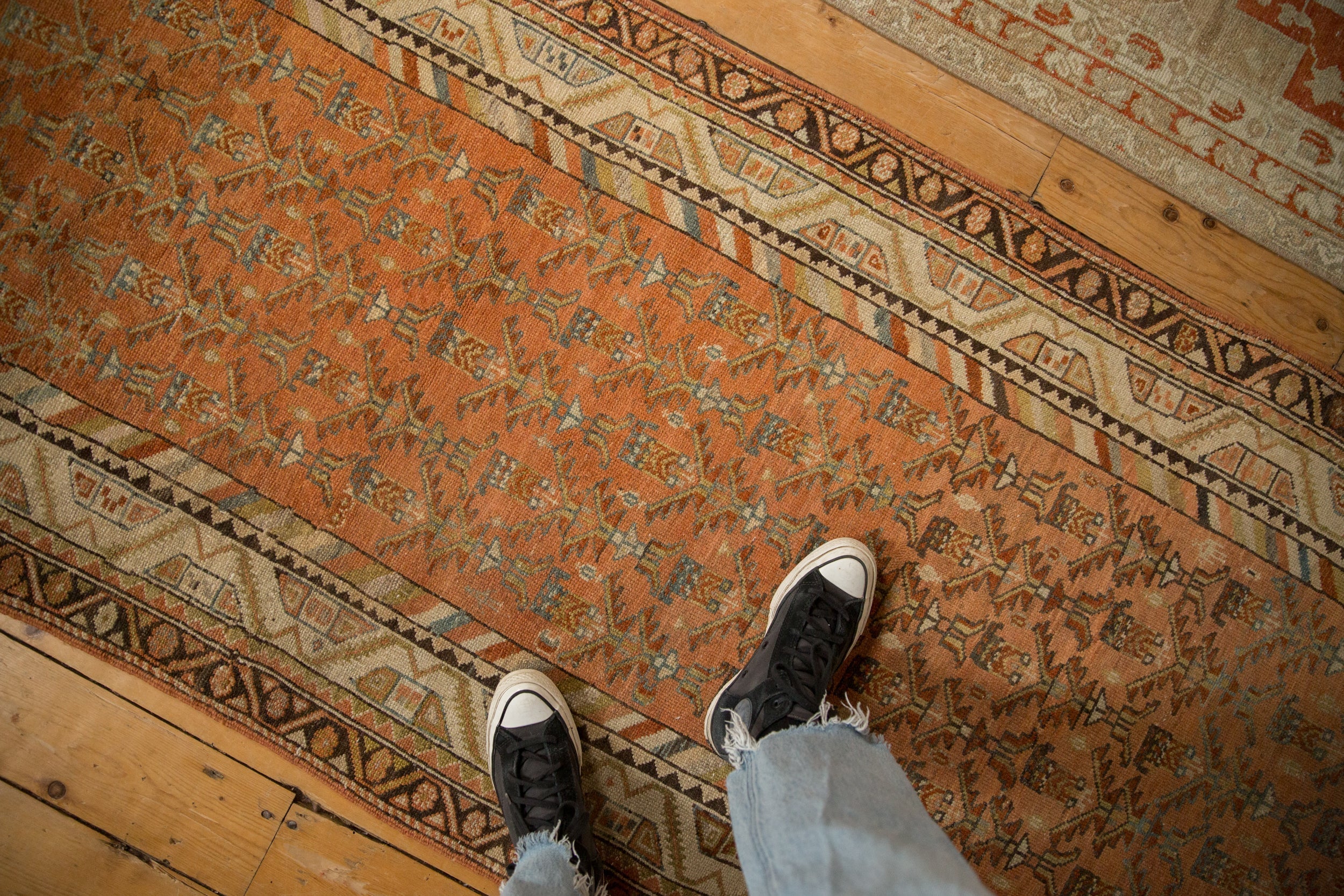 3x13.5 Vintage Distressed Malayer Rug Runner - Image 2