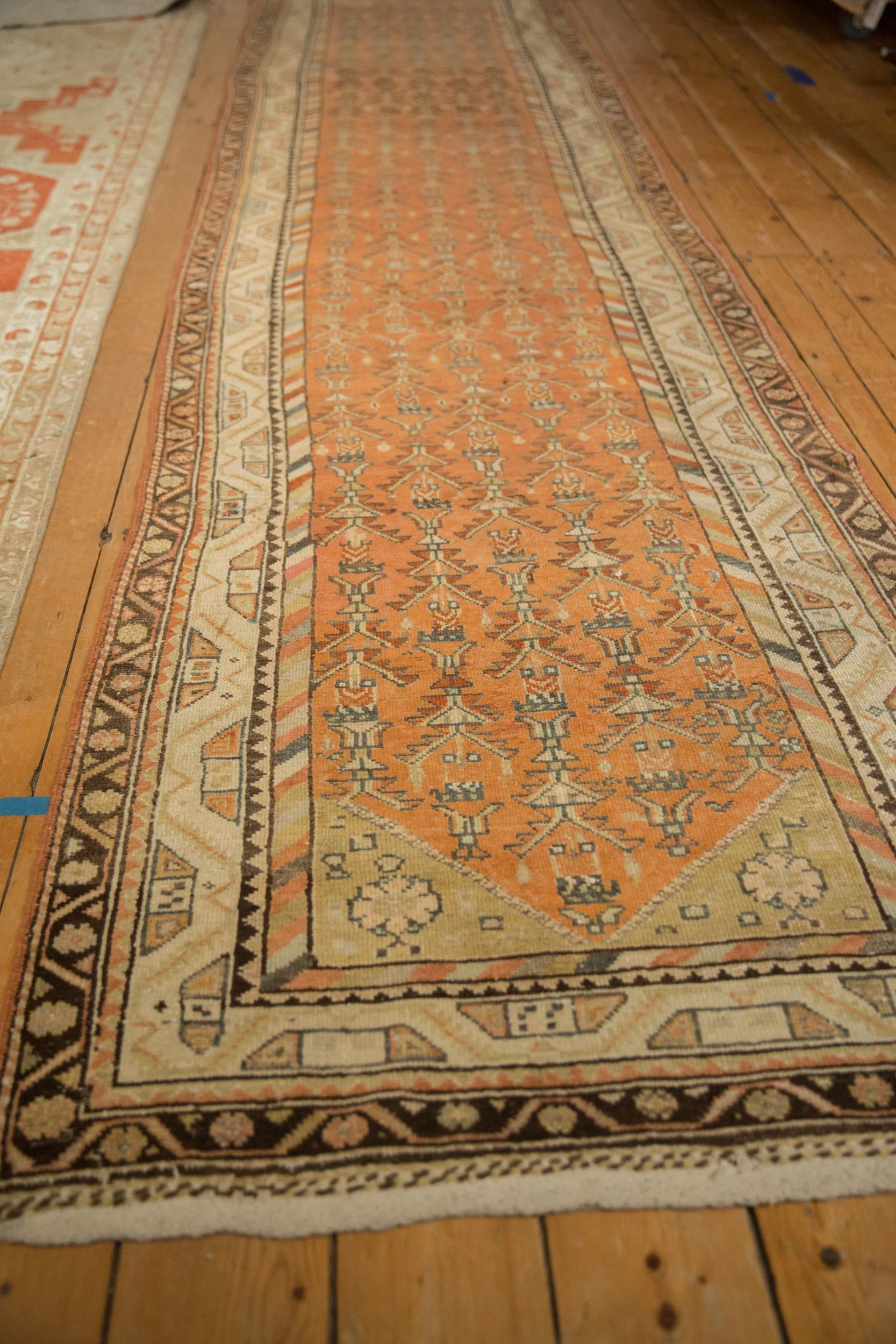 3x13.5 Vintage Distressed Malayer Rug Runner - Image 5
