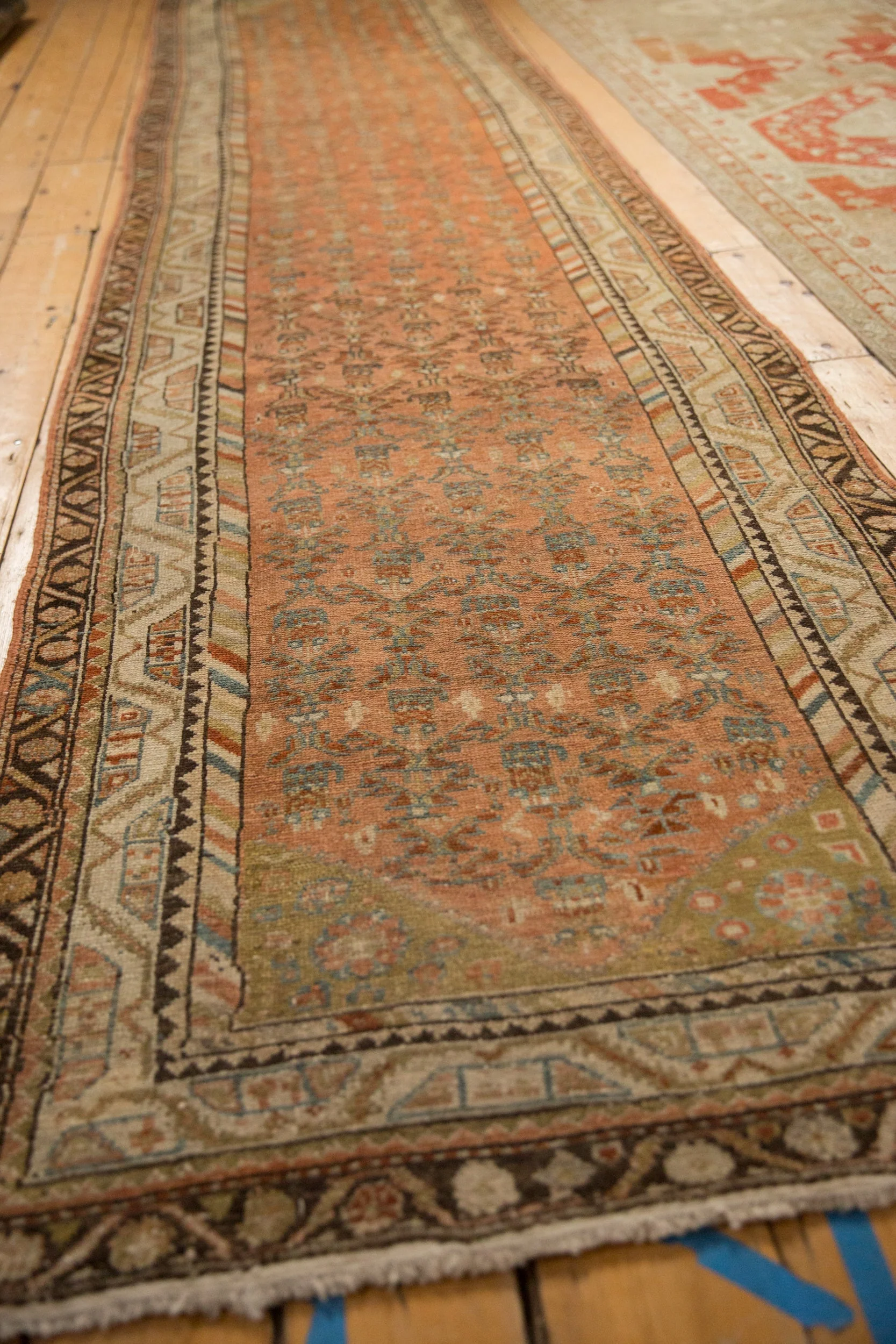 3x13.5 Vintage Distressed Malayer Rug Runner - Image 8