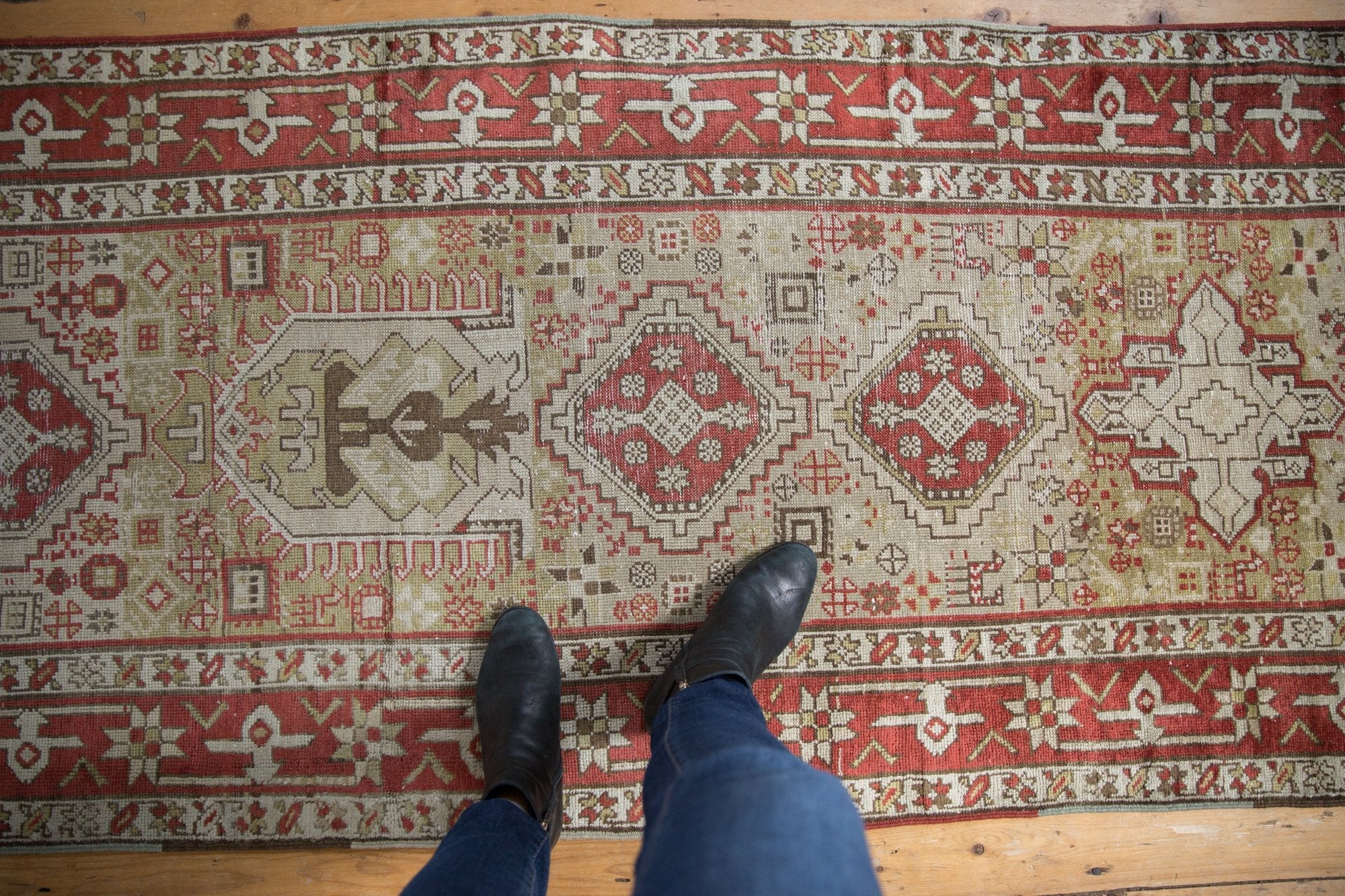 3x13 Vintage Distressed Karaja Rug Runner - Image 2