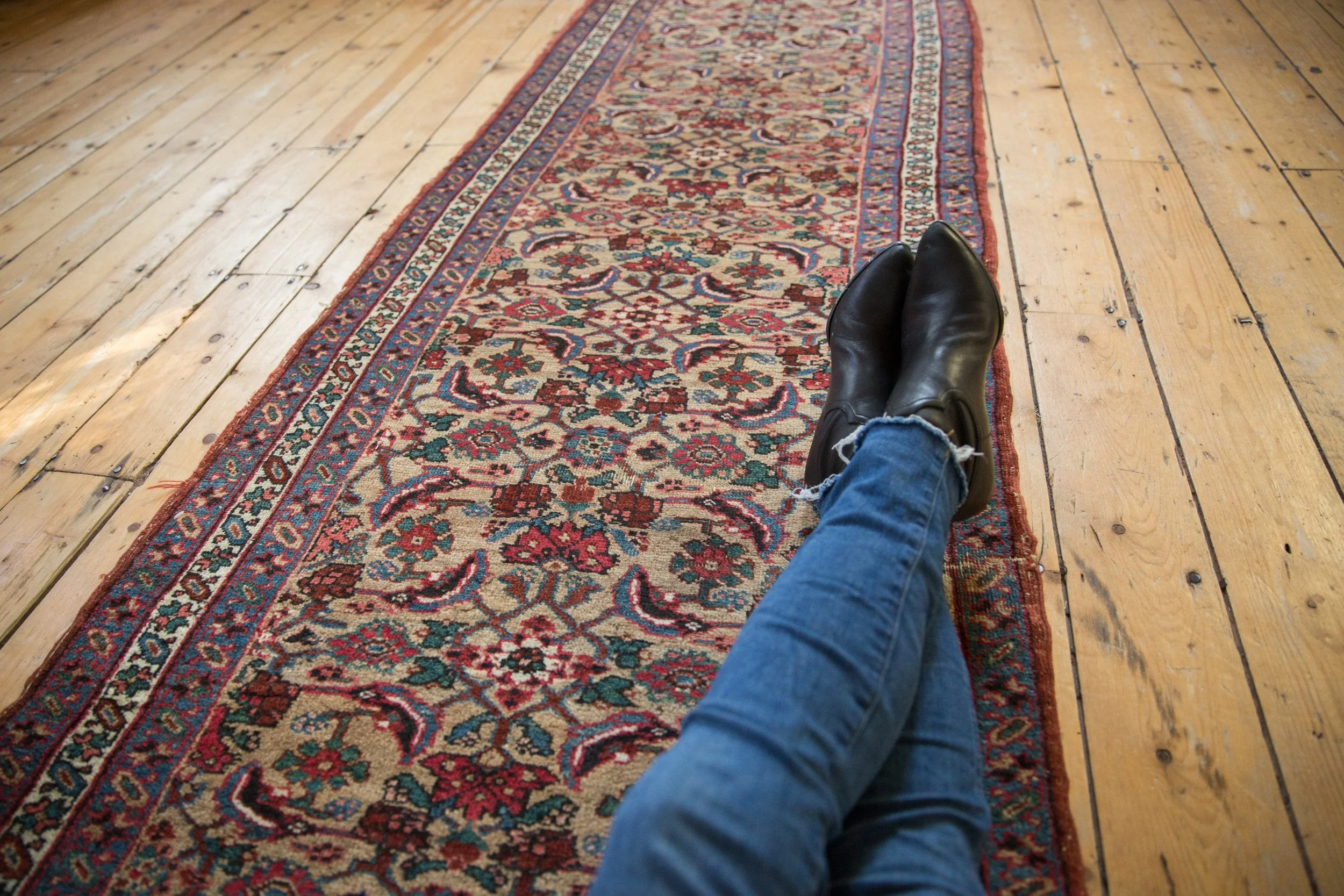 3x14.5 Antique Bijar Rug Runner - Image 2