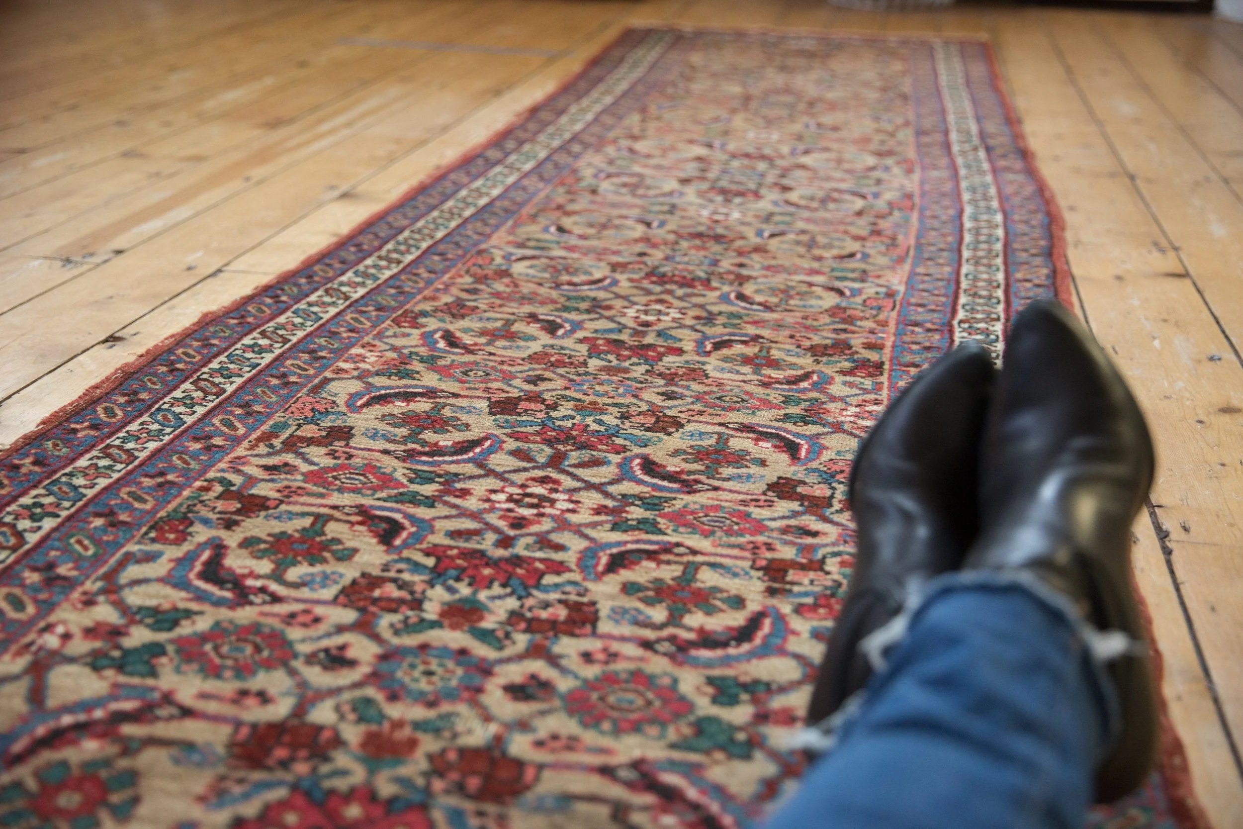 3x14.5 Antique Bijar Rug Runner - Image 3