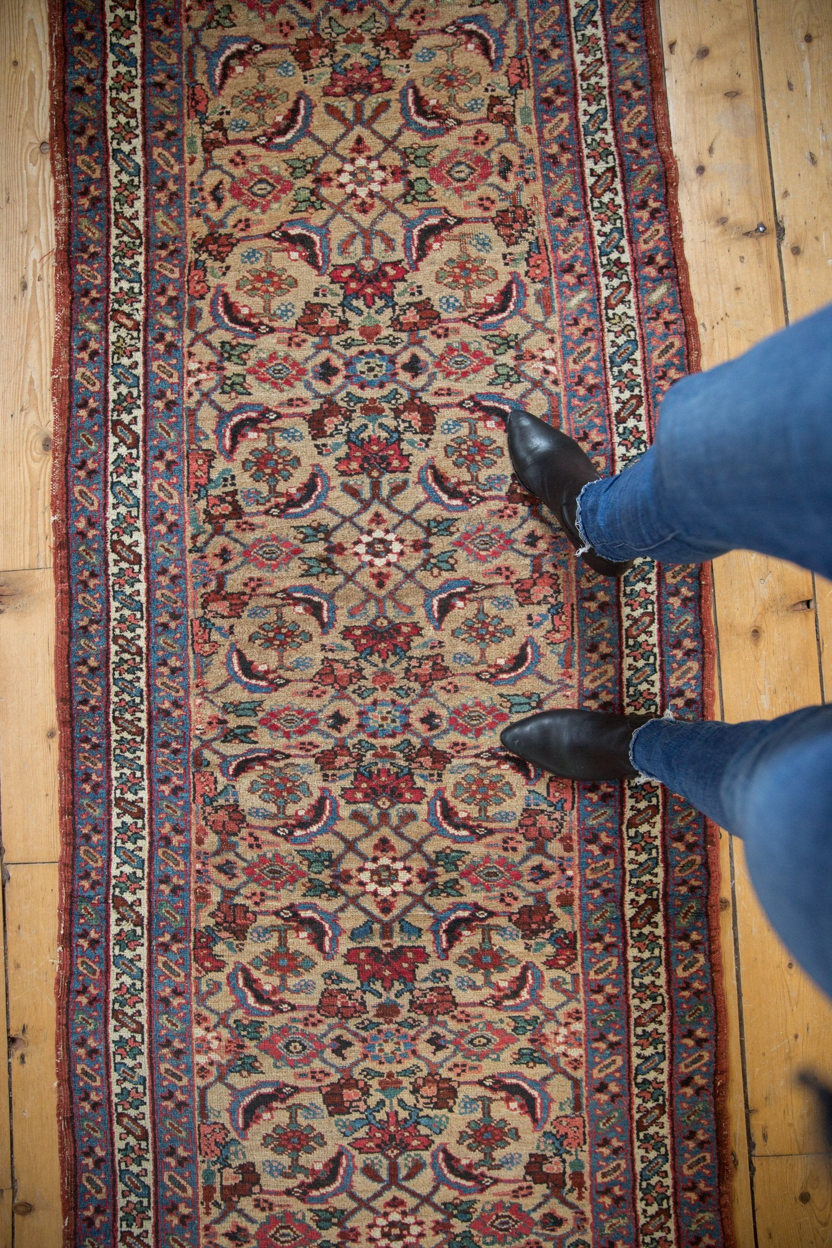 3x14.5 Antique Bijar Rug Runner - Image 4
