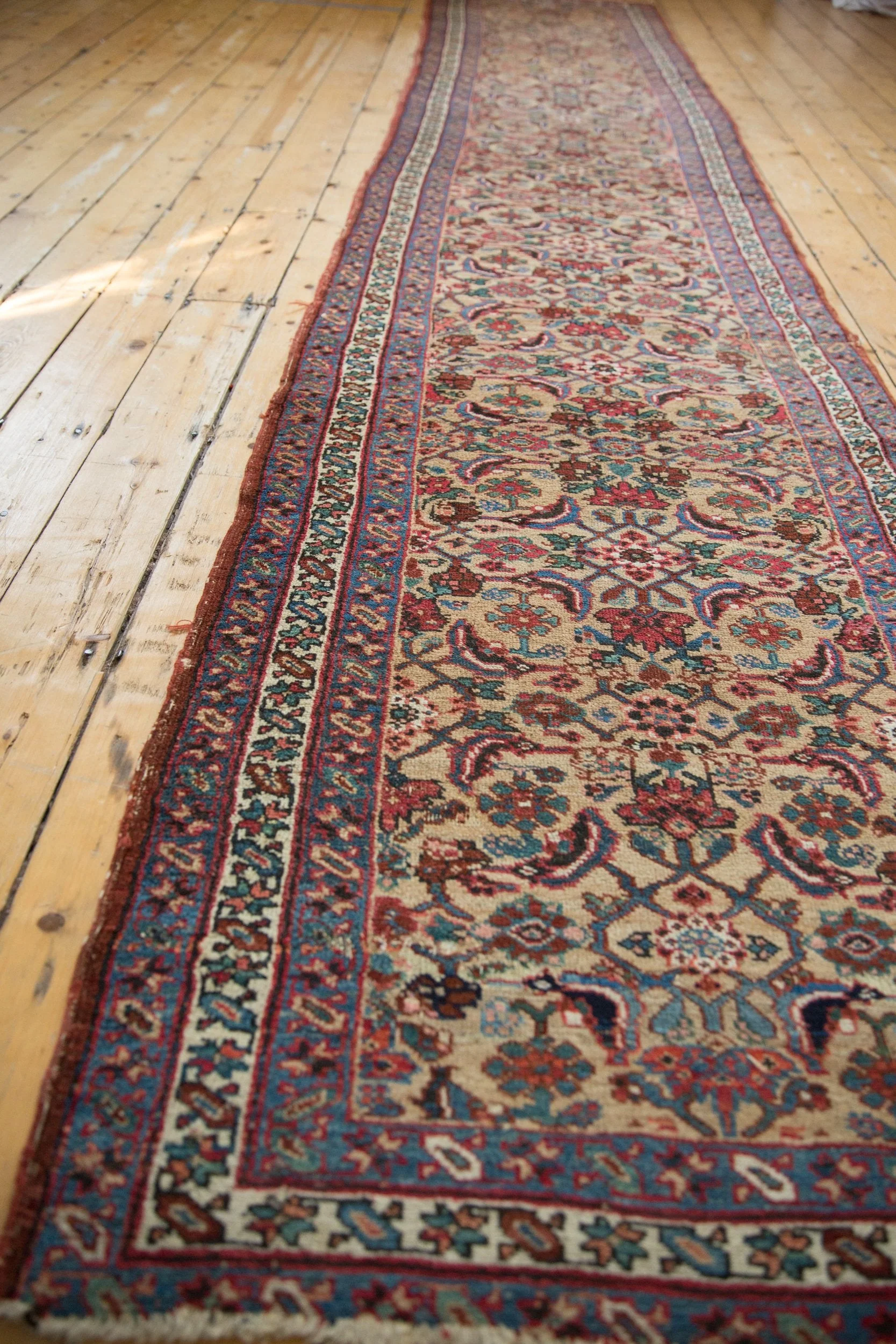 3x14.5 Antique Bijar Rug Runner - Image 7