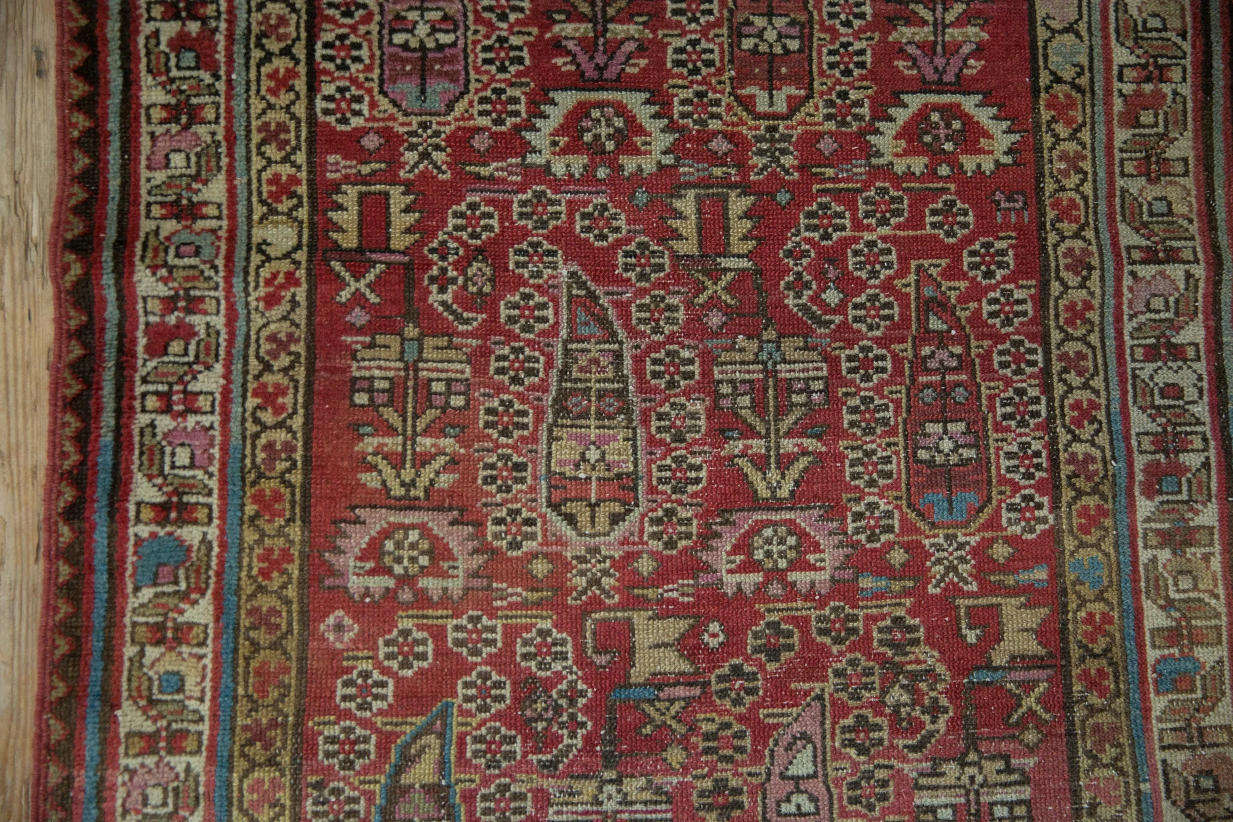 3x14.5 Vintage Distressed Fragment Malayer Rug Runner - Image 4