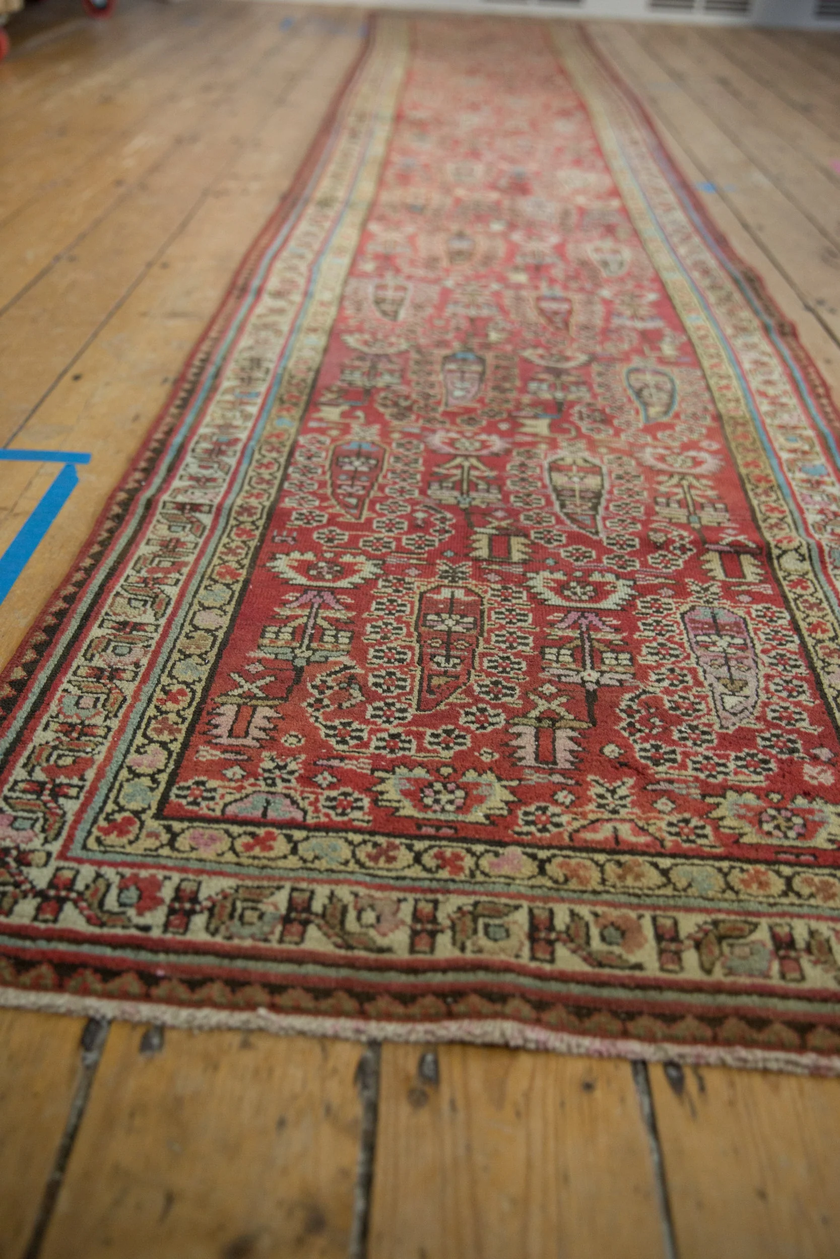 3x14.5 Vintage Distressed Fragment Malayer Rug Runner - Image 5