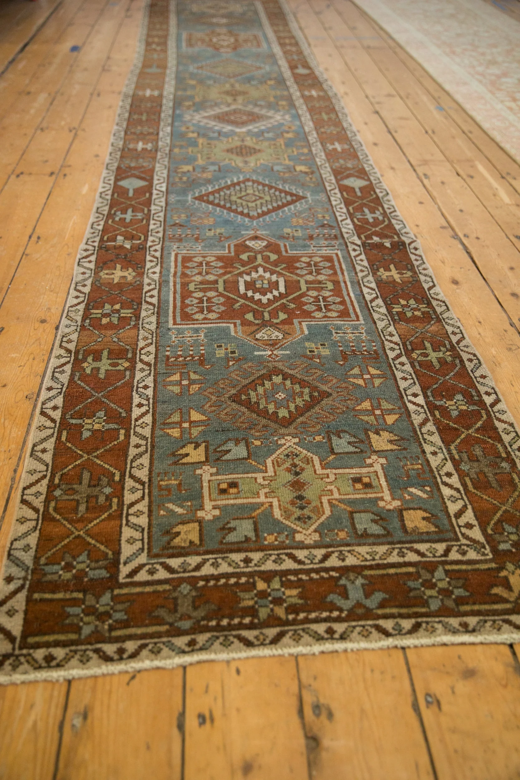 3x14.5 Vintage Distressed Karaja Rug Runner - Image 3