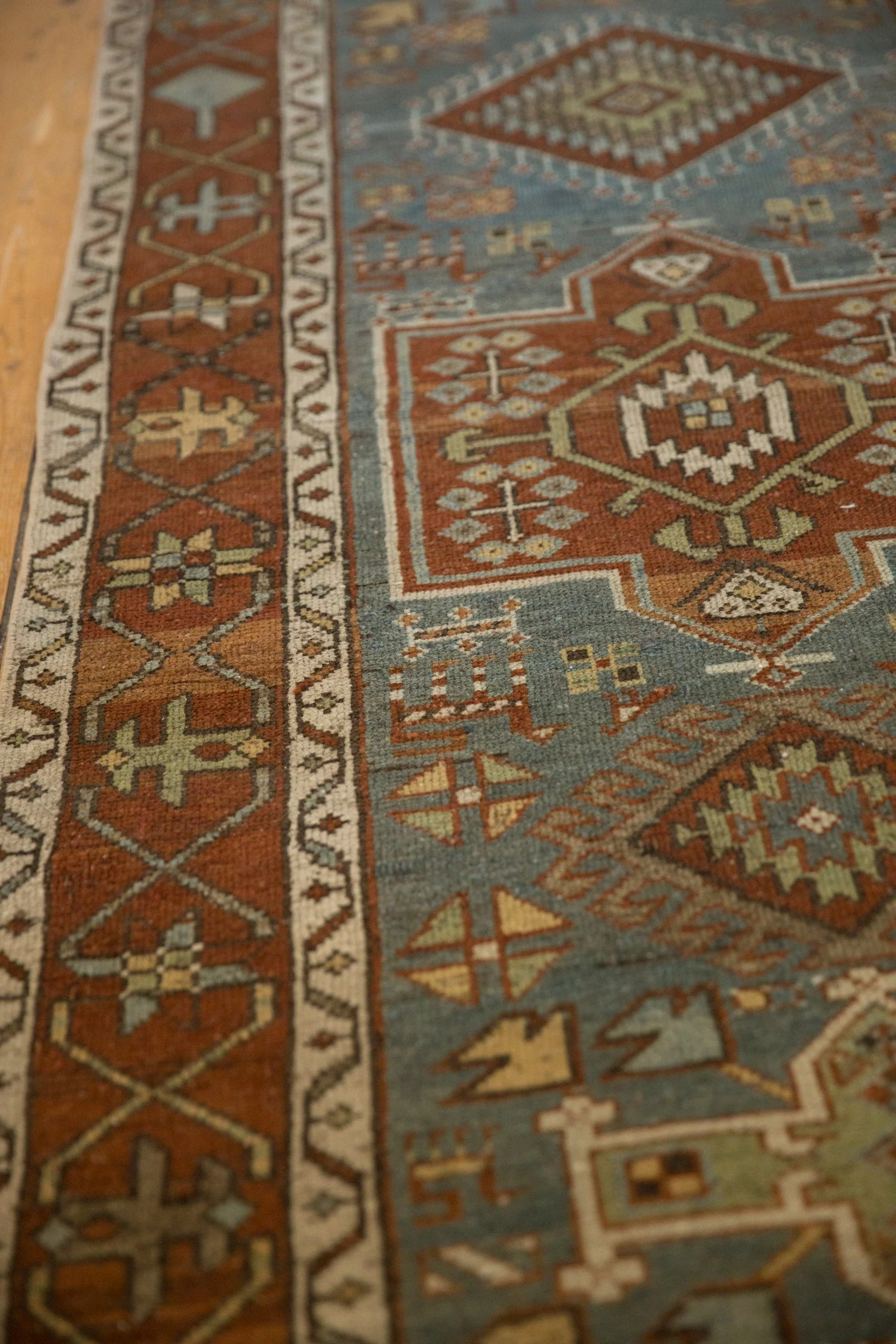 3x14.5 Vintage Distressed Karaja Rug Runner - Image 4