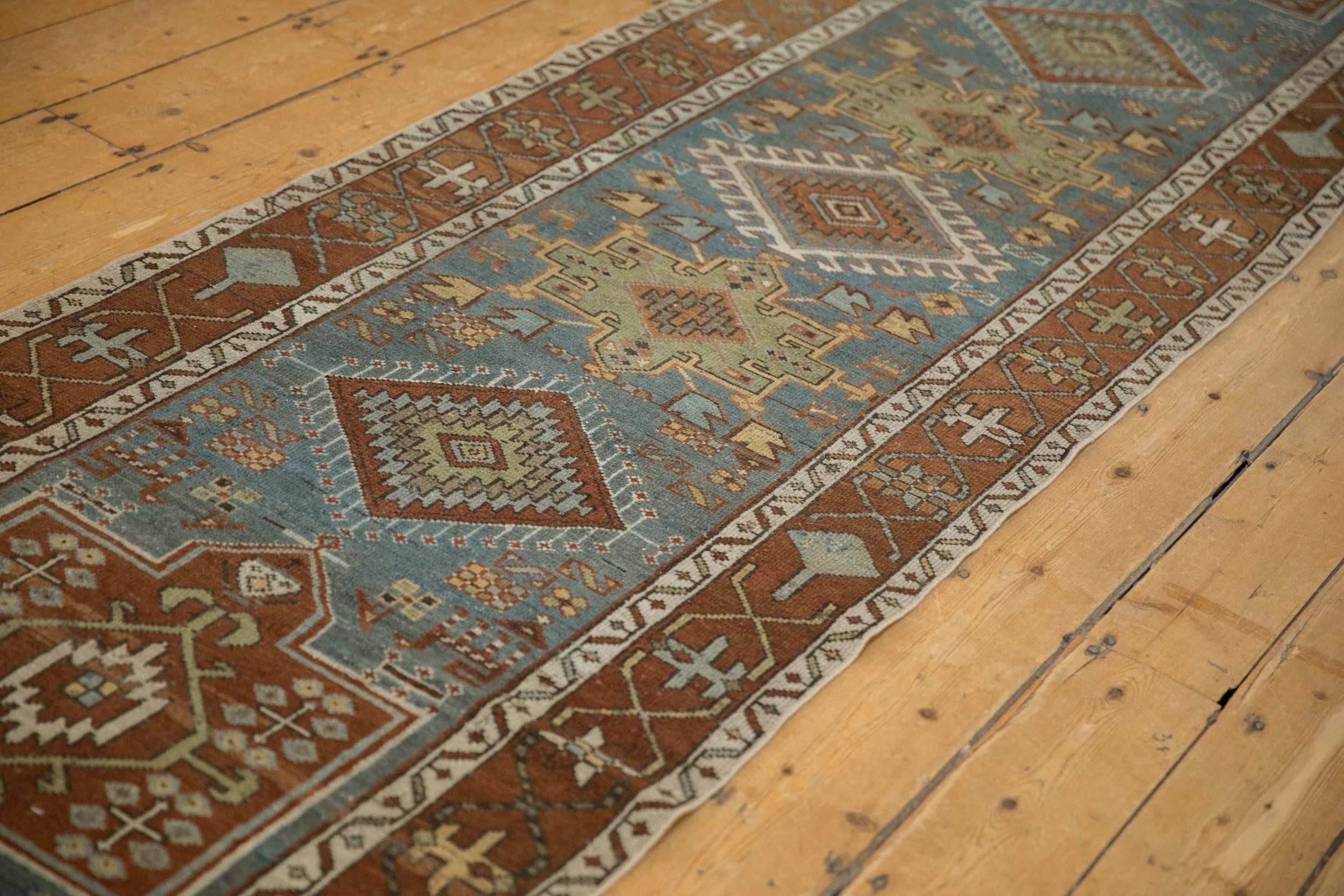 3x14.5 Vintage Distressed Karaja Rug Runner - Image 5