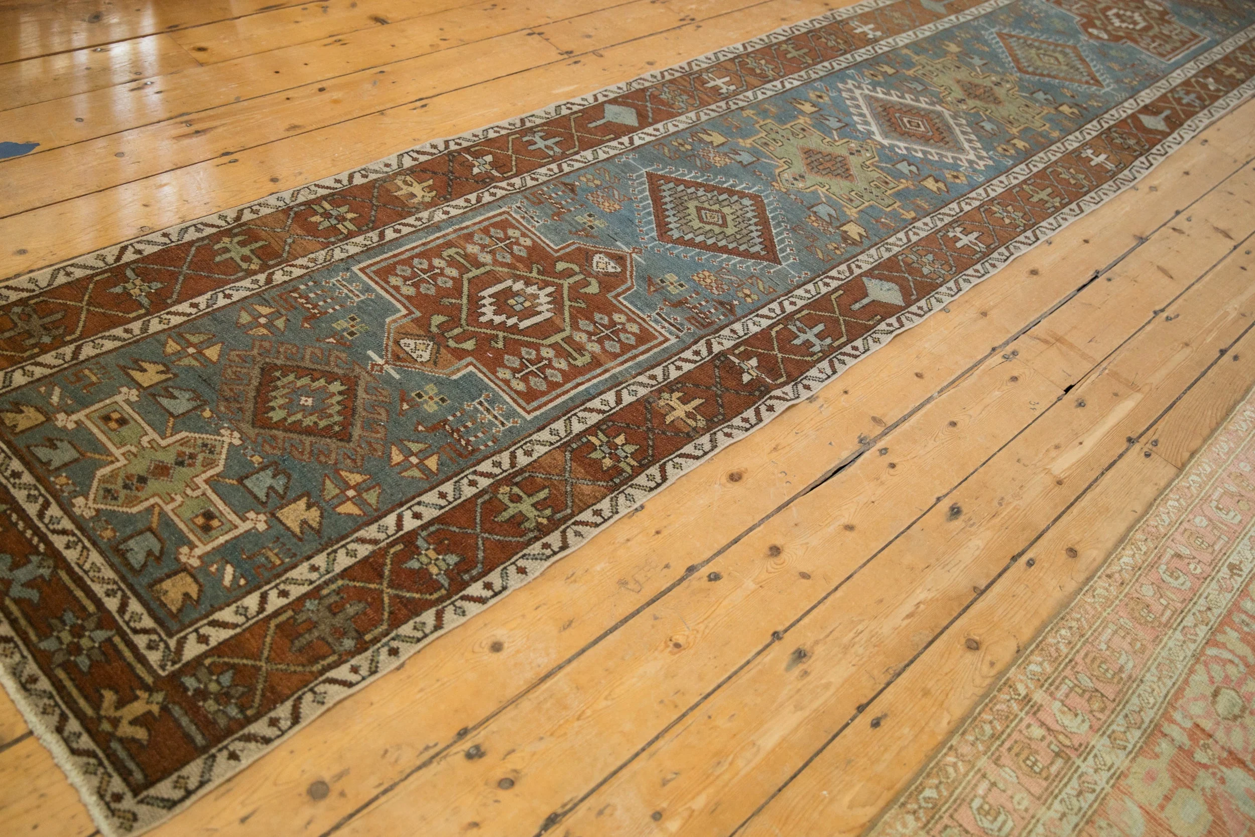 3x14.5 Vintage Distressed Karaja Rug Runner - Image 6