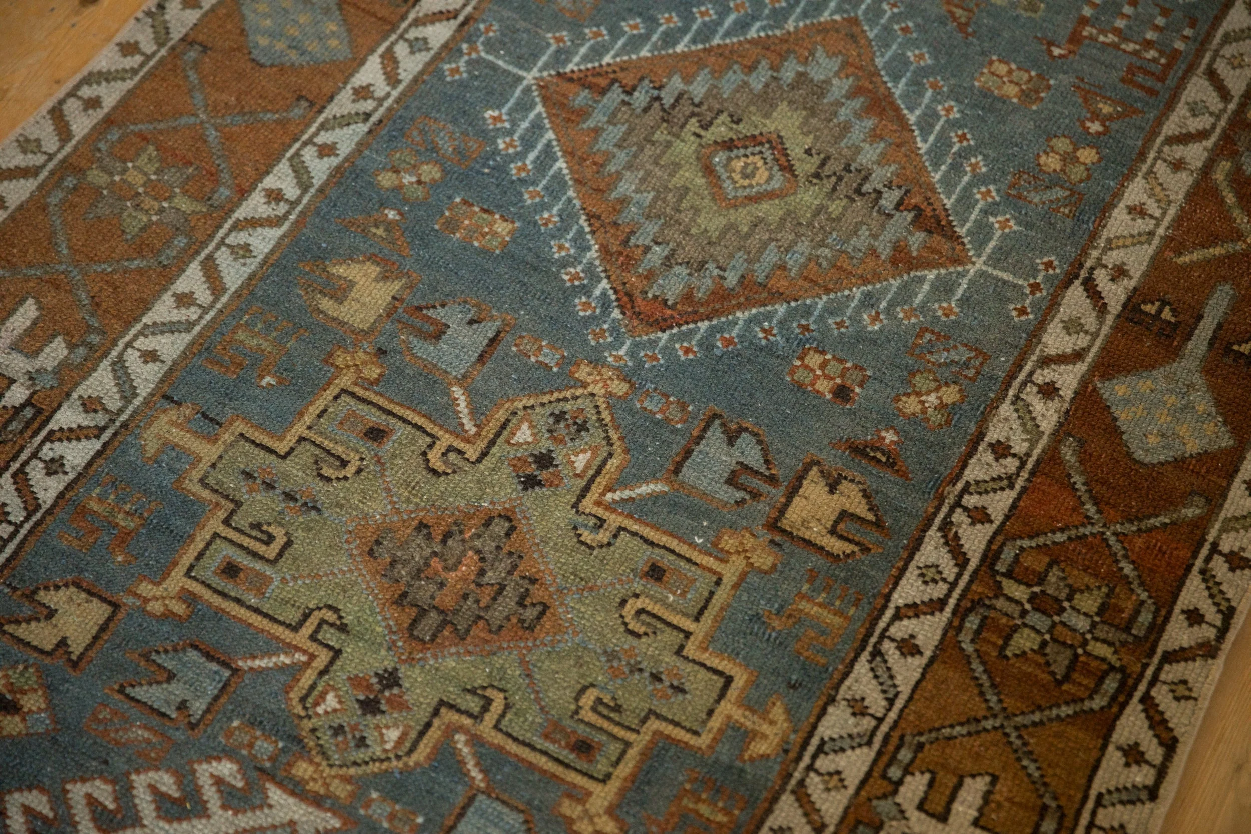 3x14.5 Vintage Distressed Karaja Rug Runner - Image 7