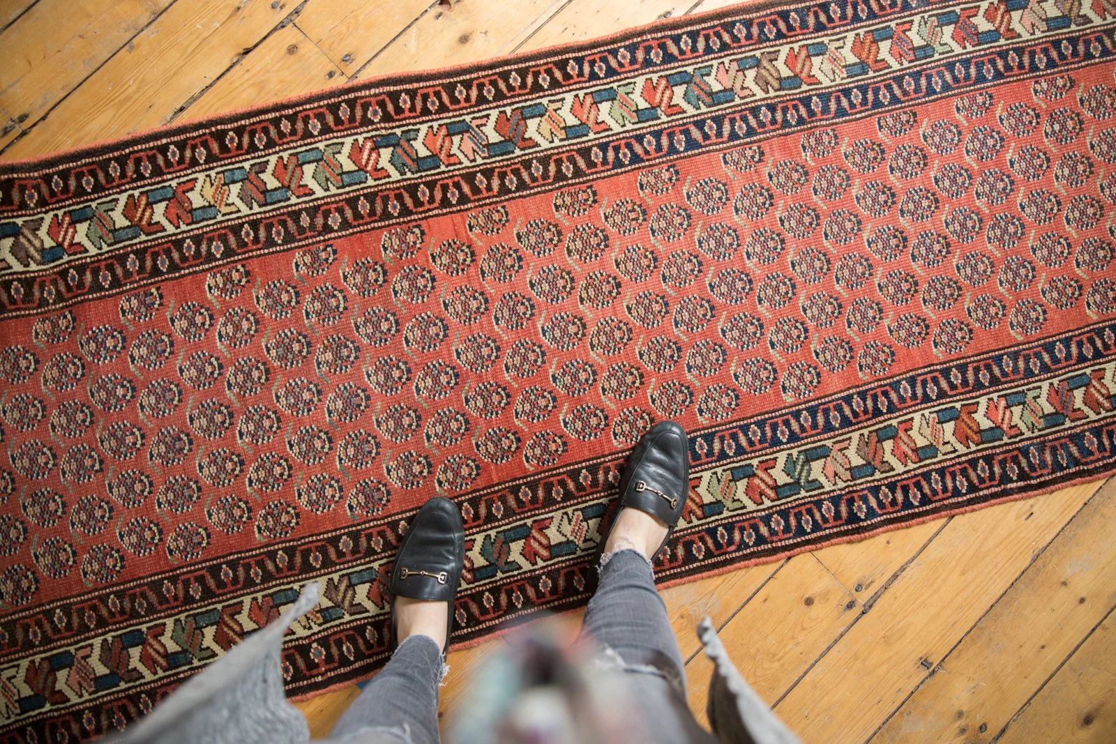 3x14.5 Vintage Mir Serbend Rug Runner - Image 4