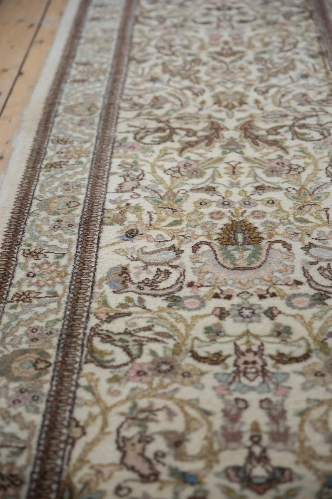 3x14 Vintage Tabriz Rug Runner - Image 9