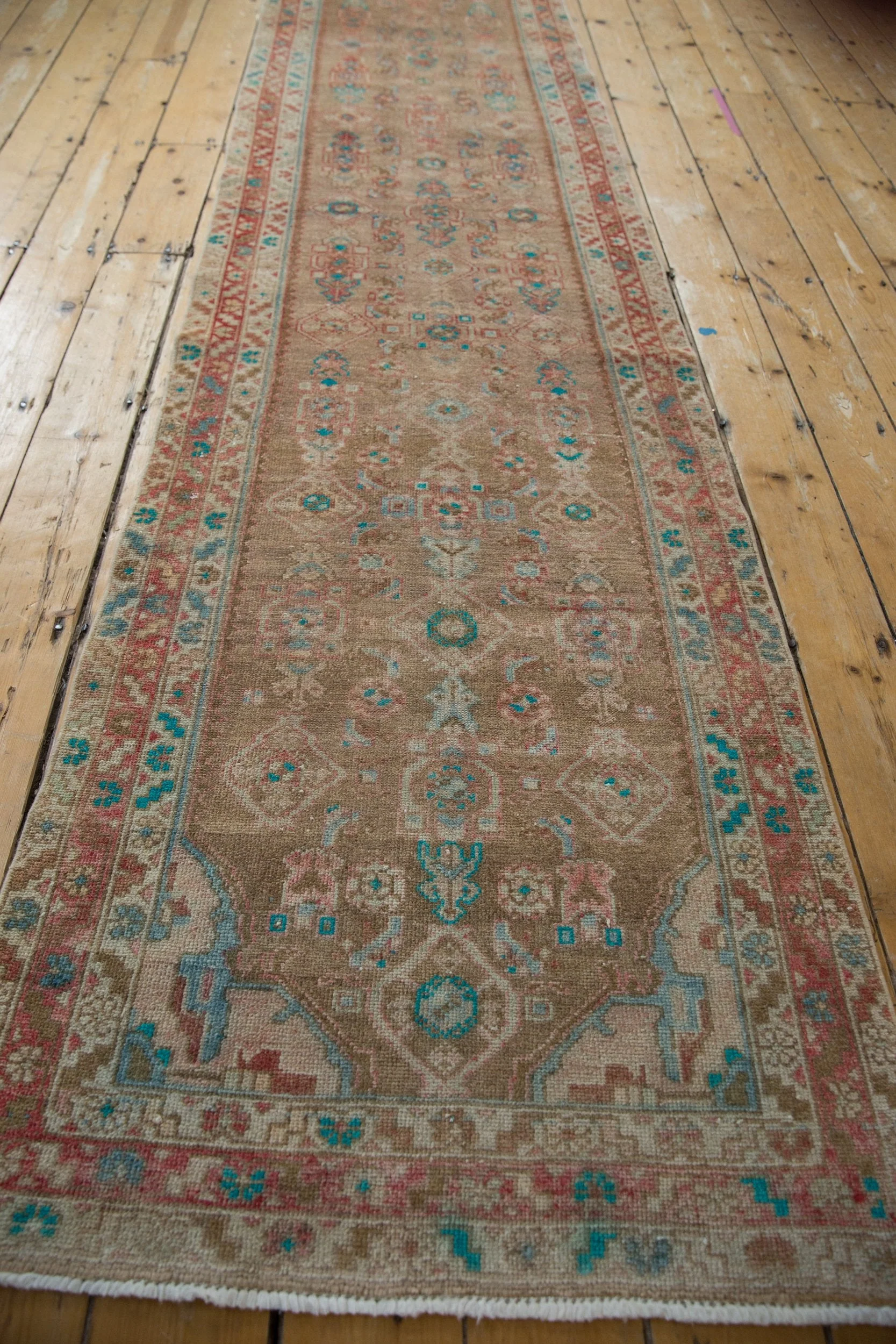 3x16 Vintage Distressed Fragment Hamadan Rug Runner - Image 8