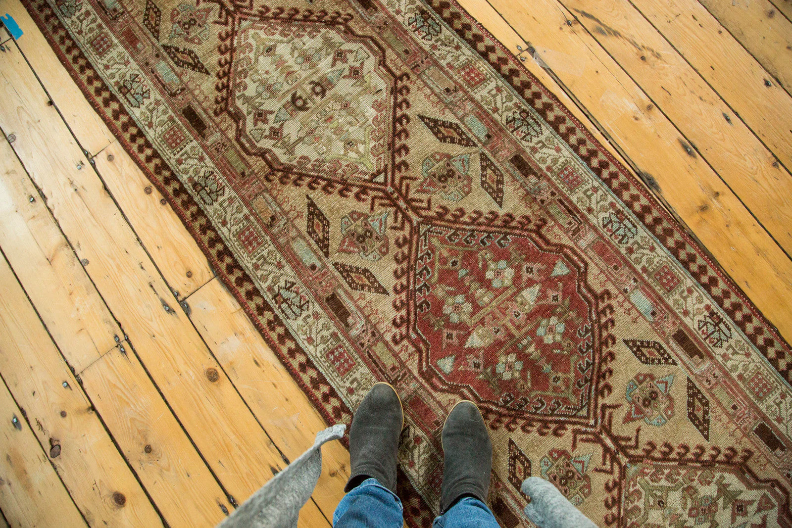 3x17.5 Vintage Persian Serab Rug Runner - Image 2