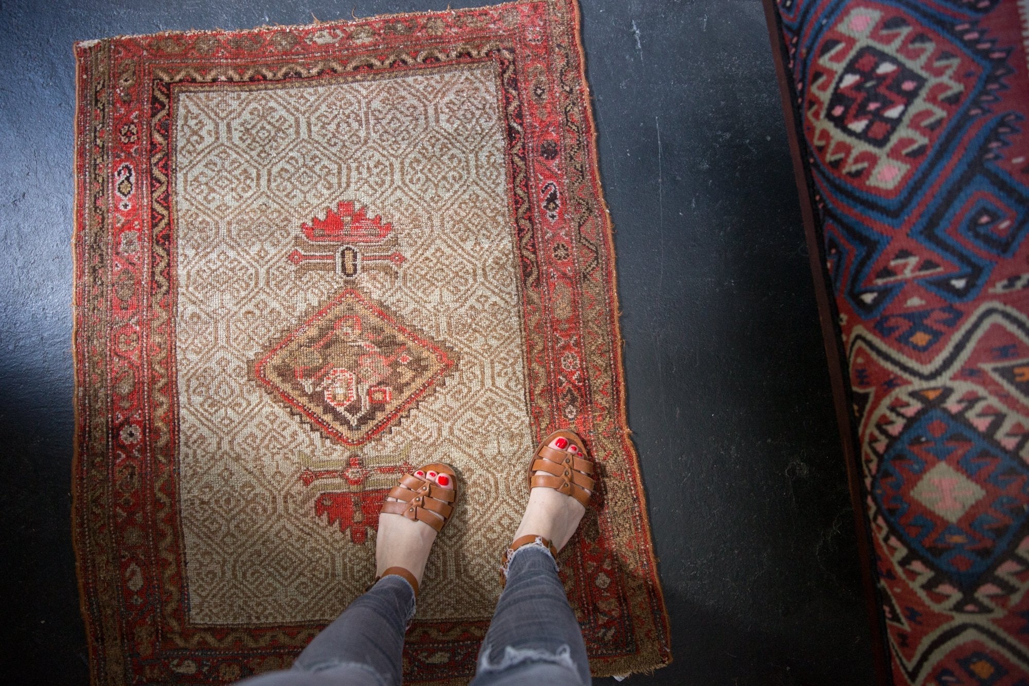 3x3.5 Antique Malayer Square Rug - Image 2