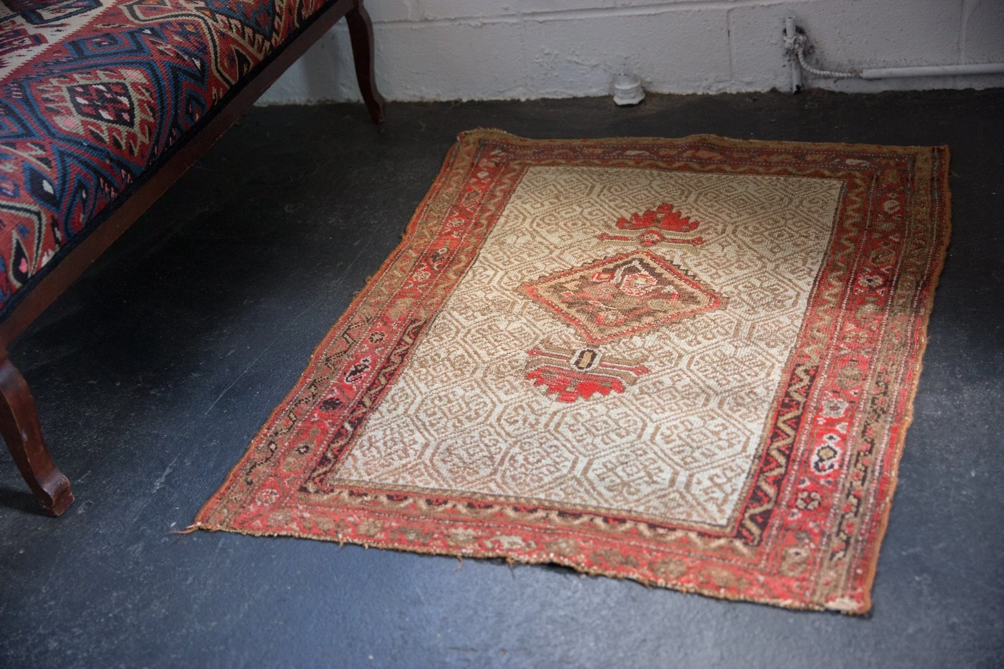 3x3.5 Antique Malayer Square Rug - Image 3