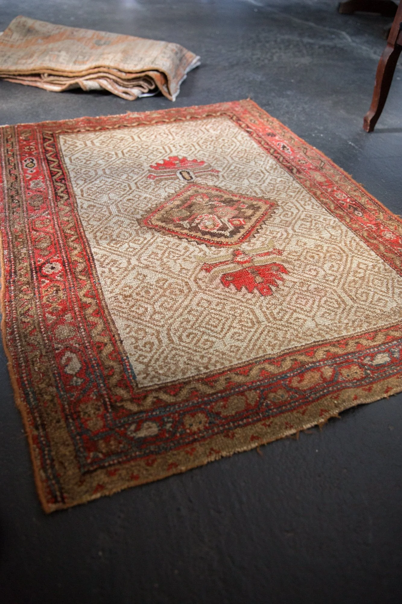3x3.5 Antique Malayer Square Rug - Image 7