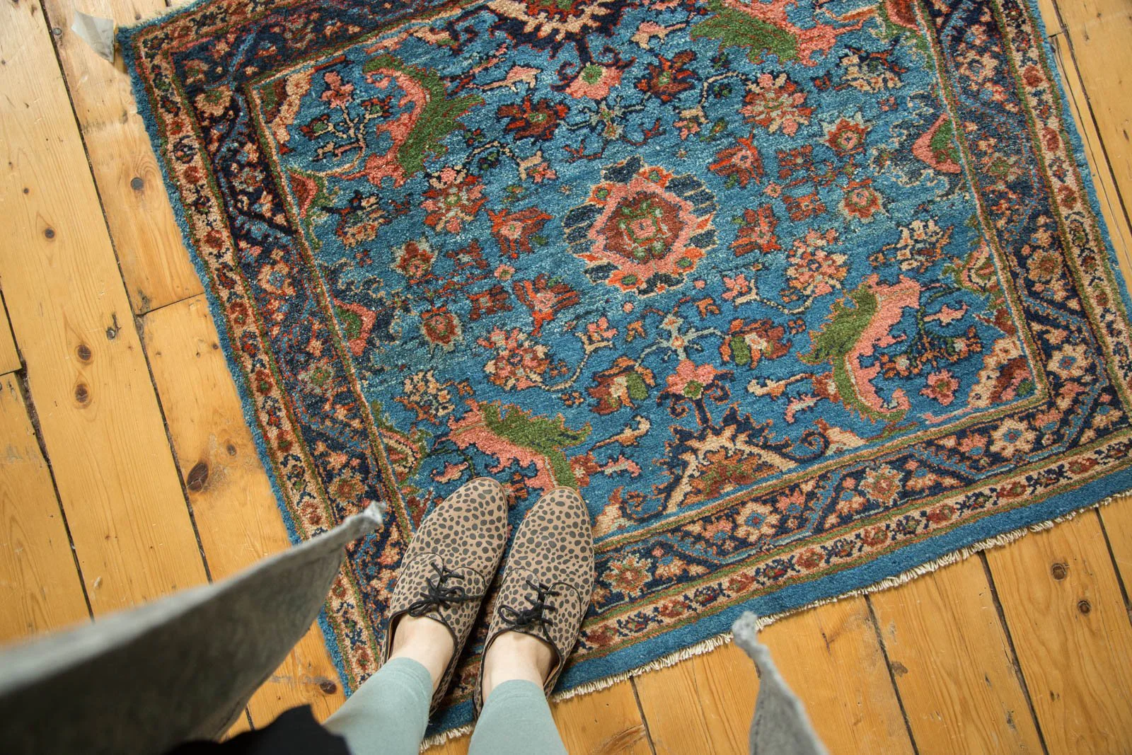 3x3.5 Vintage Fine Engelas Square Rug - Image 2