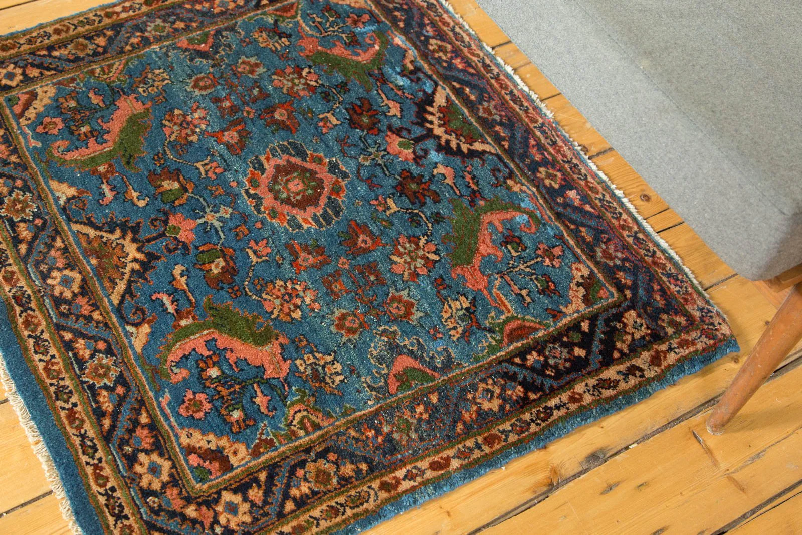 3x3.5 Vintage Fine Engelas Square Rug - Image 4