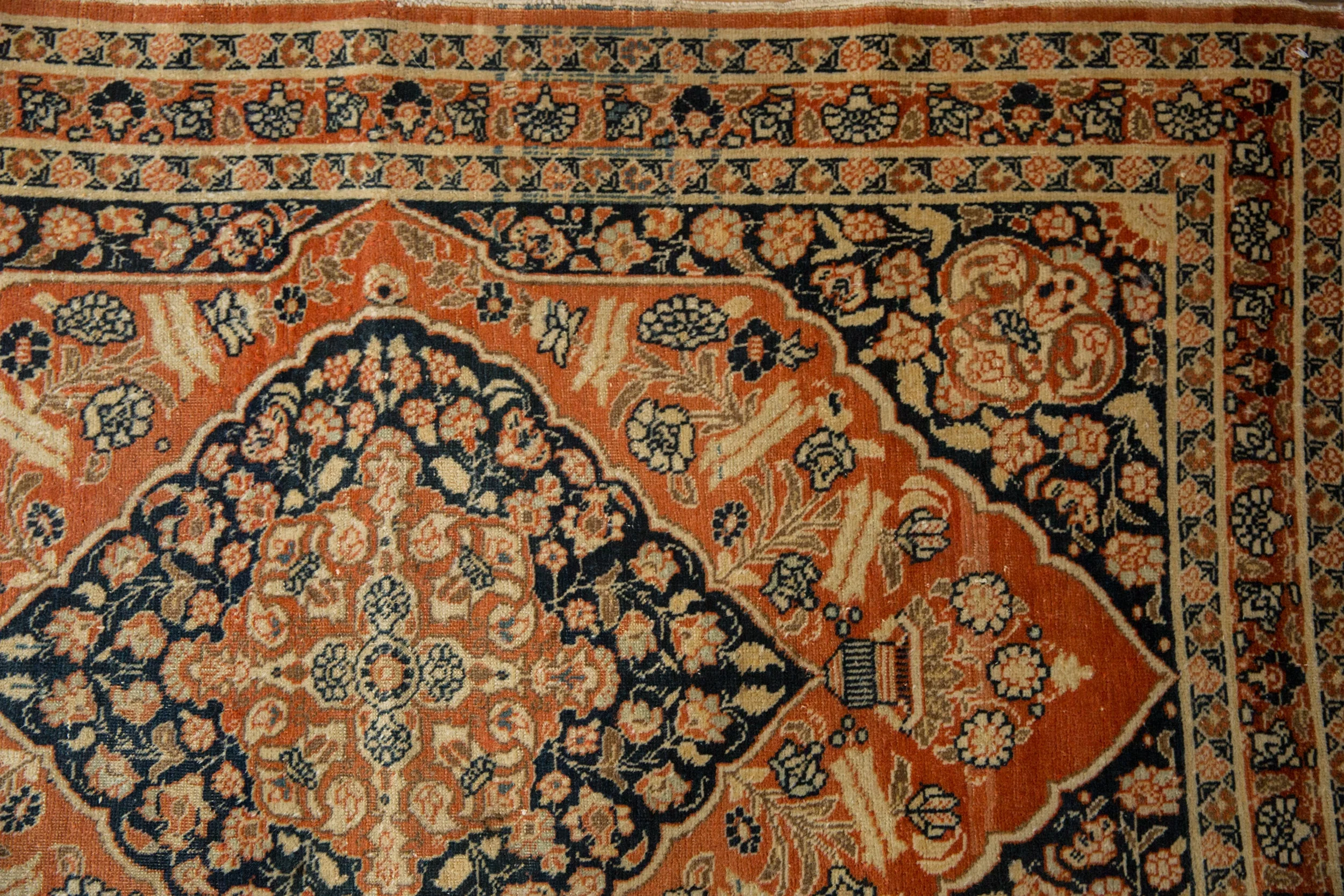 3x4.5 Antique Tabriz Rug - Image 7