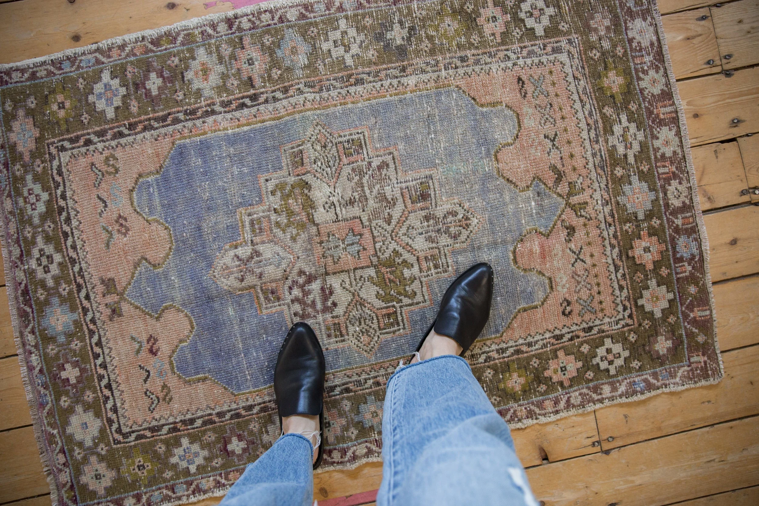 3x4.5 Vintage Distressed Oushak Rug - Image 2