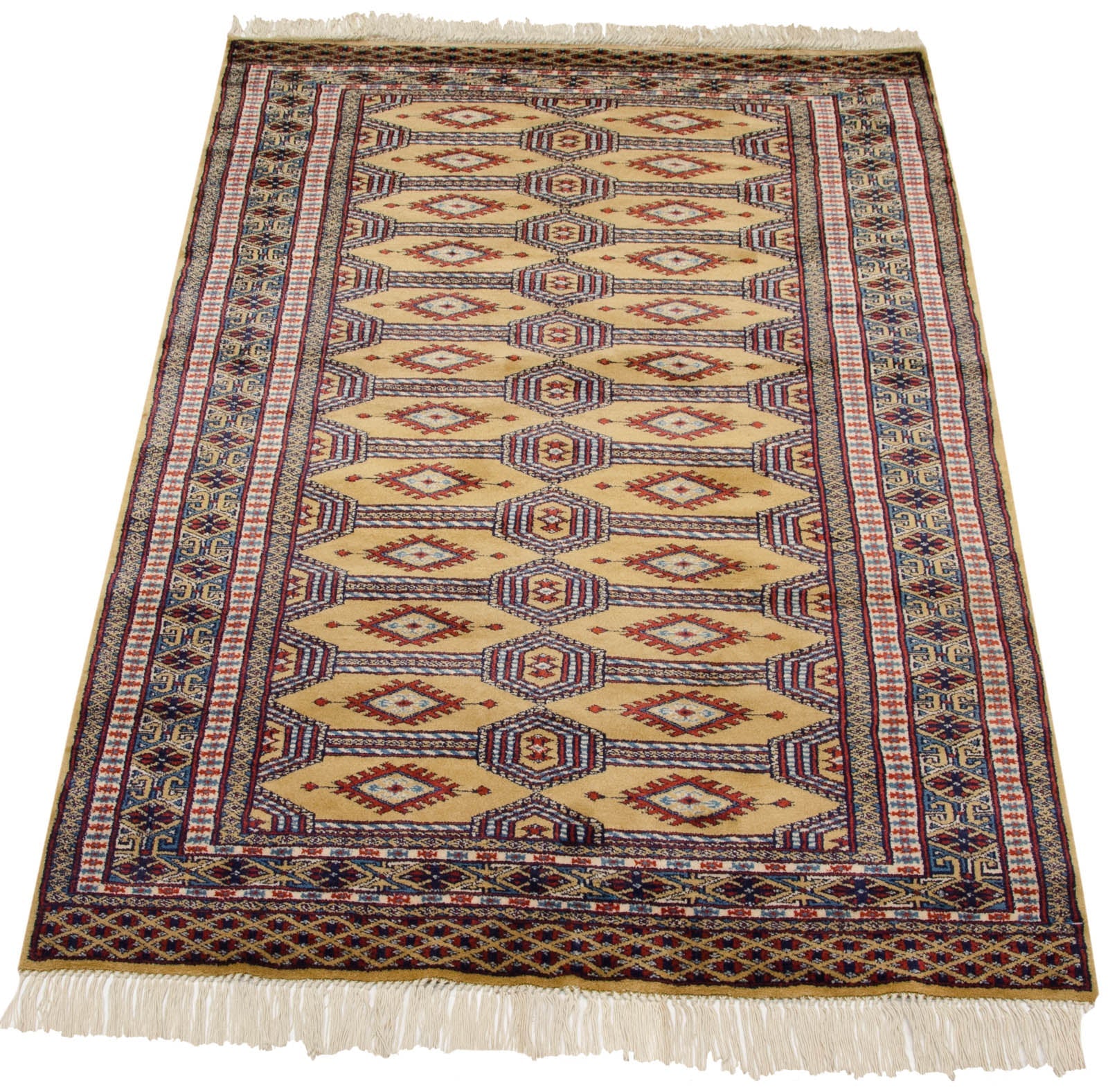 3x4.5 Vintage Fine Pakistani Turkmen Design Rug - Image 4